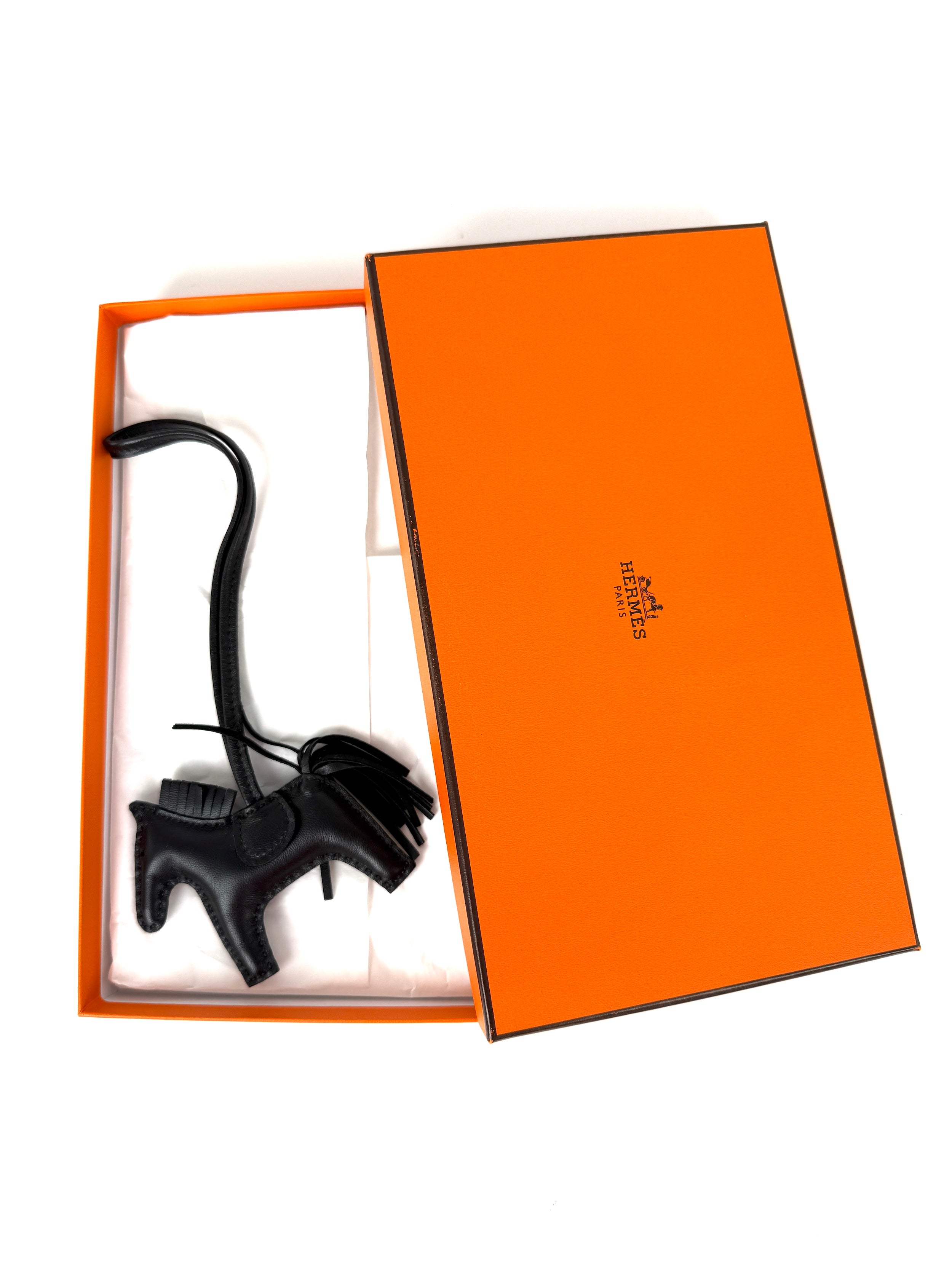 Hermes Rodeo So Black Monochrome Milo Lambskin PM Bag Charm