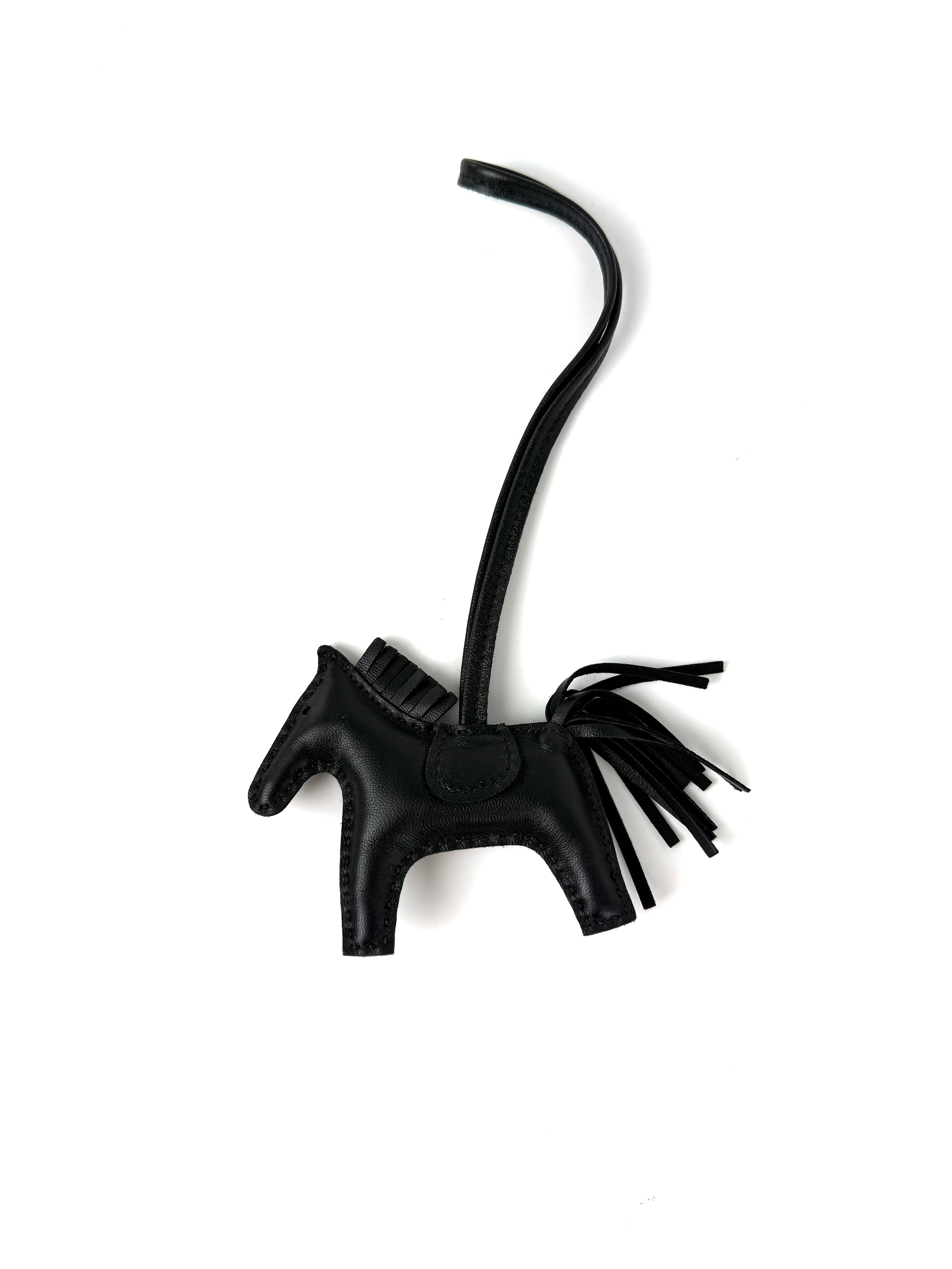 Hermes Rodeo So Black Monochrome Milo Lambskin PM Bag Charm