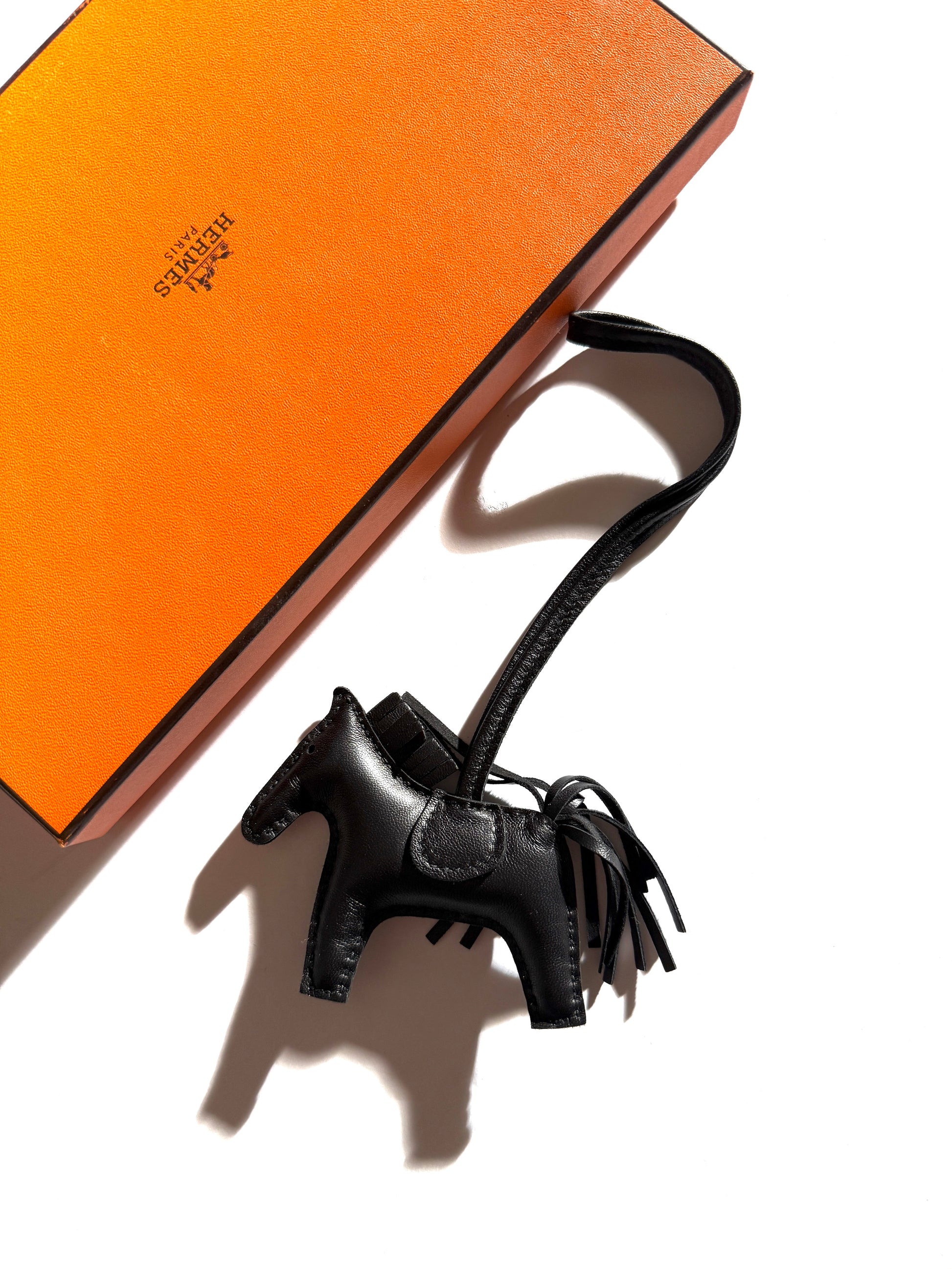 Hermes Rodeo So Black Monochrome Milo Lambskin PM Bag Charm   