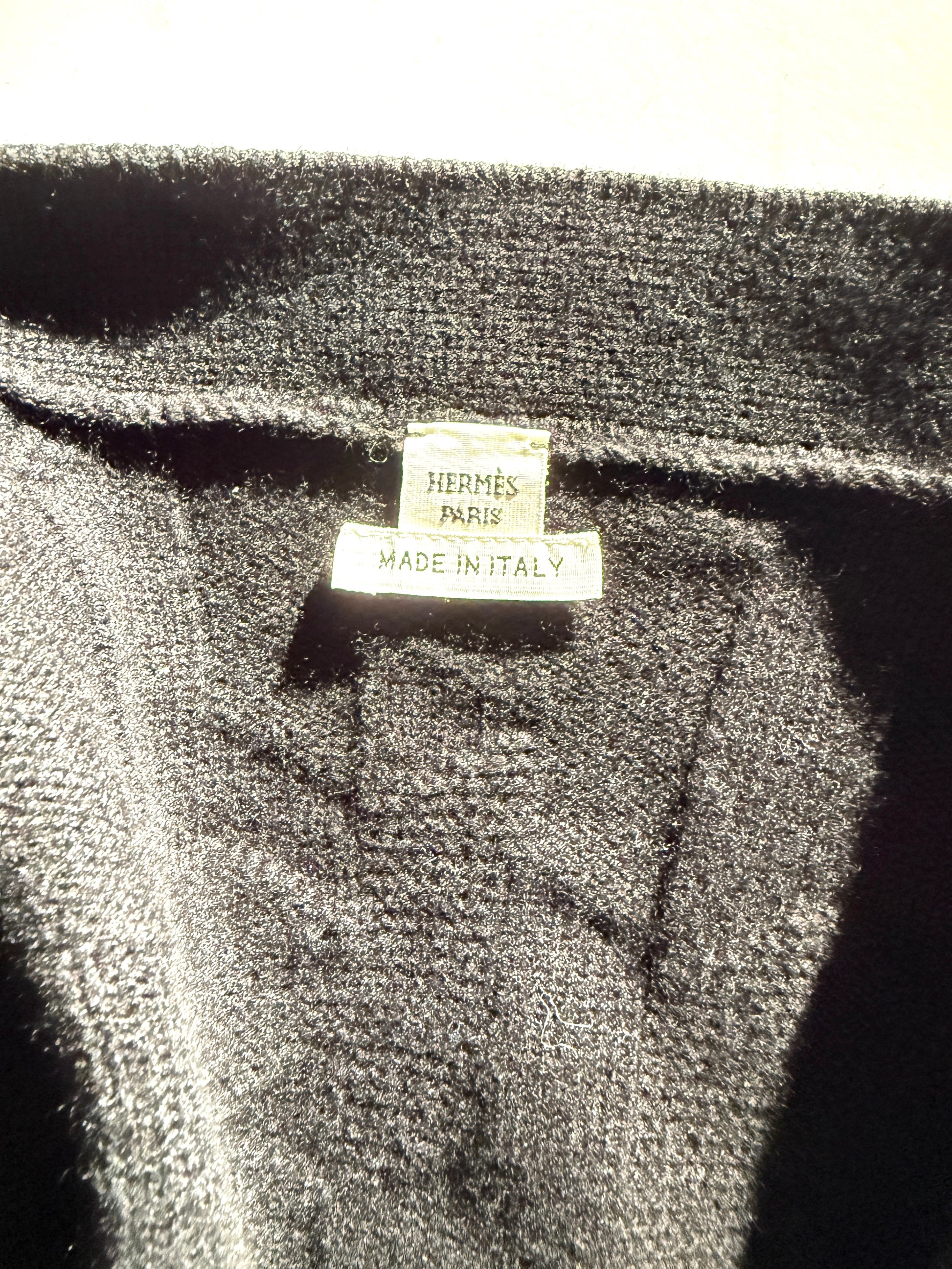Hermes “H” Black Wool Long Sleeve Cardigan Sweater 38 6 New with tags