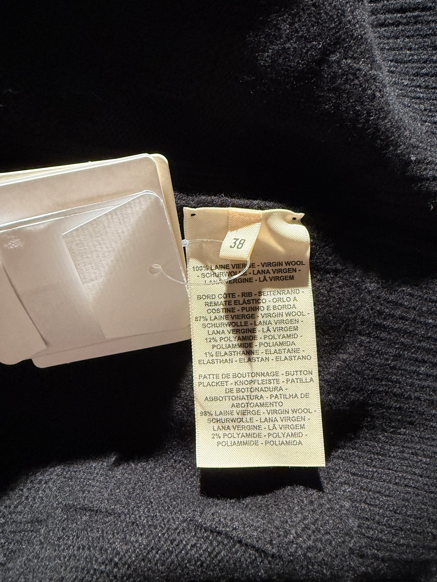 Hermes “H” Black Wool Long Sleeve Cardigan Sweater 38 6 New with tags