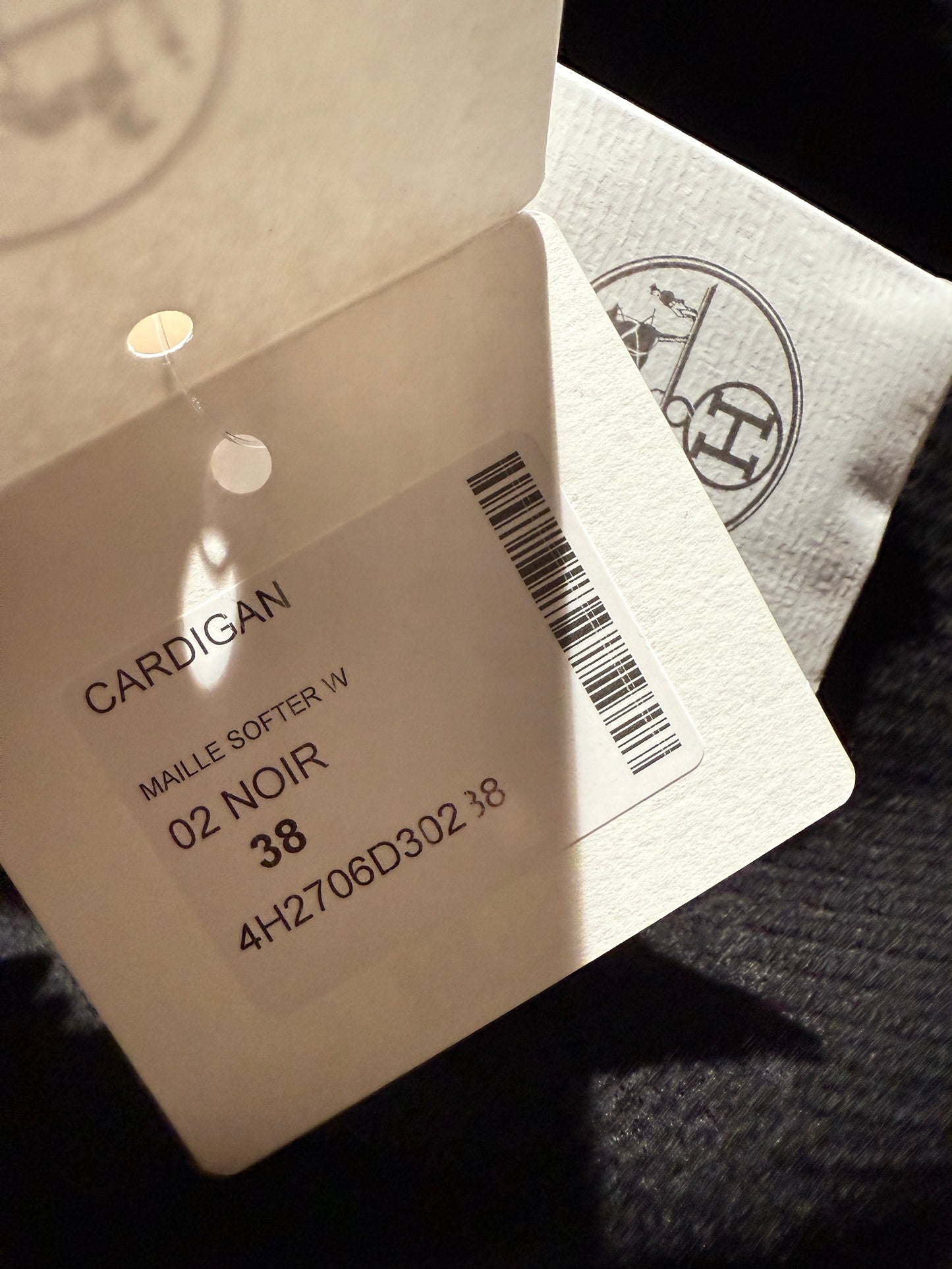 Hermes “H” Black Wool Long Sleeve Cardigan Sweater 38 6 New with tags