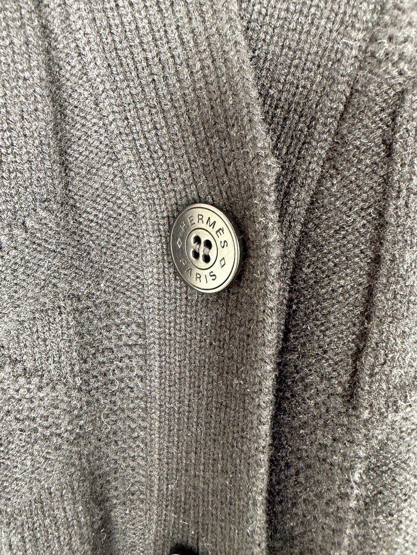 Hermes “H” Black Wool Long Sleeve Cardigan Sweater 38 6 New with tags
