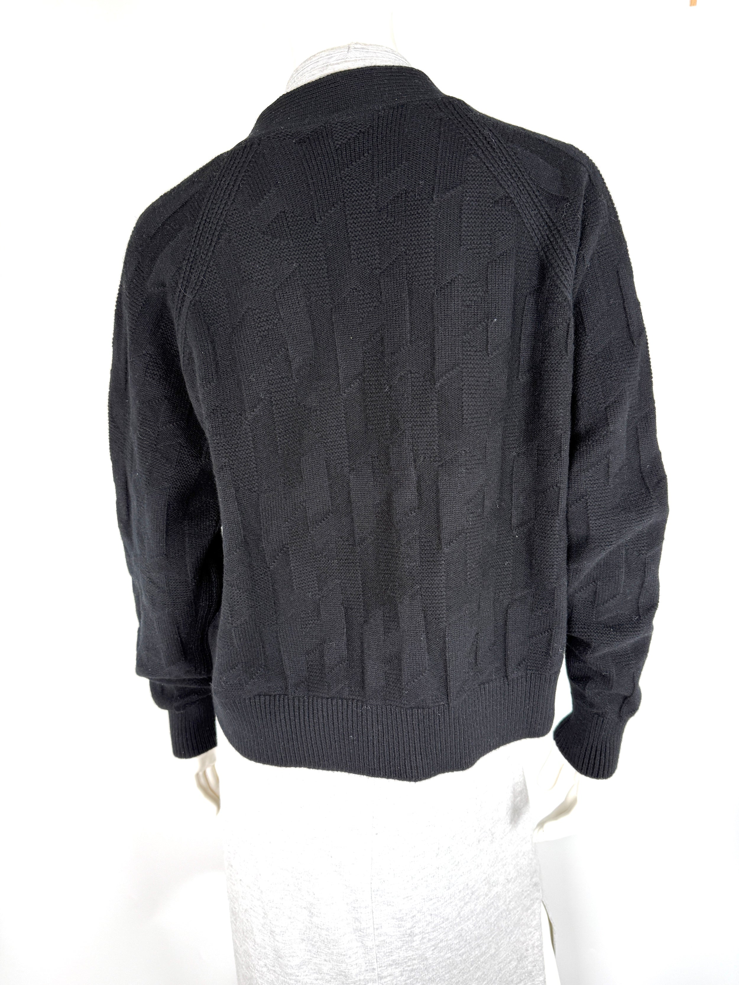 Hermes “H” Black Wool Long Sleeve Cardigan Sweater 38 6 New with