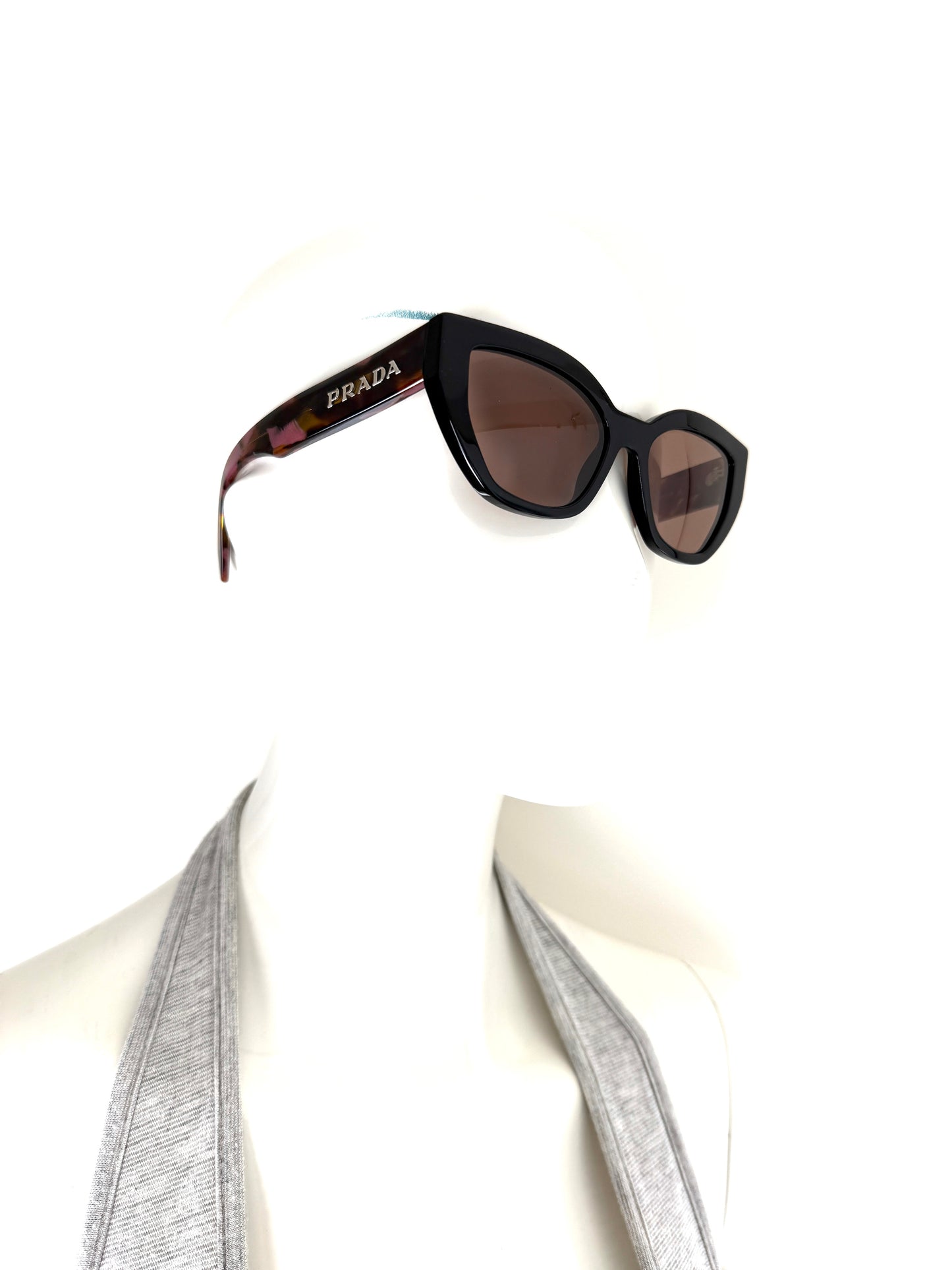 PRADA Logo Brown Tortoise SPR A09 Acetate Sunglasses