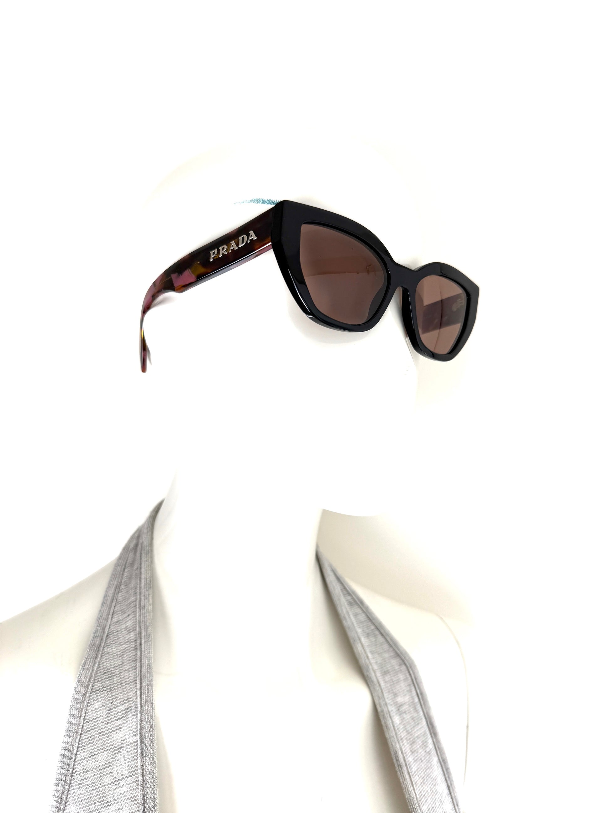 PRADA Logo Brown Tortoise SPR A09 Acetate Sunglasses
