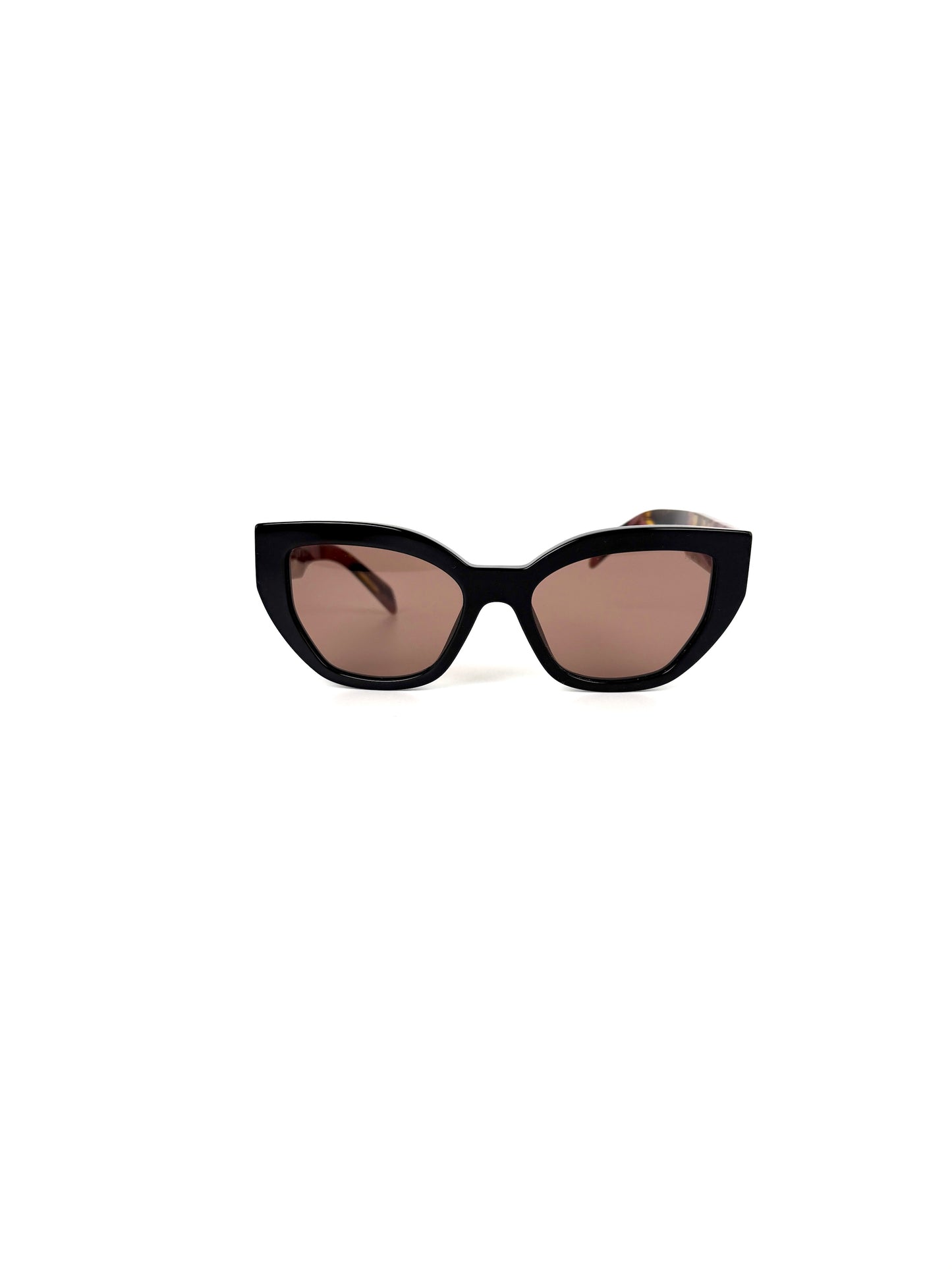 PRADA Logo Brown Tortoise SPR A09 Acetate Sunglasses