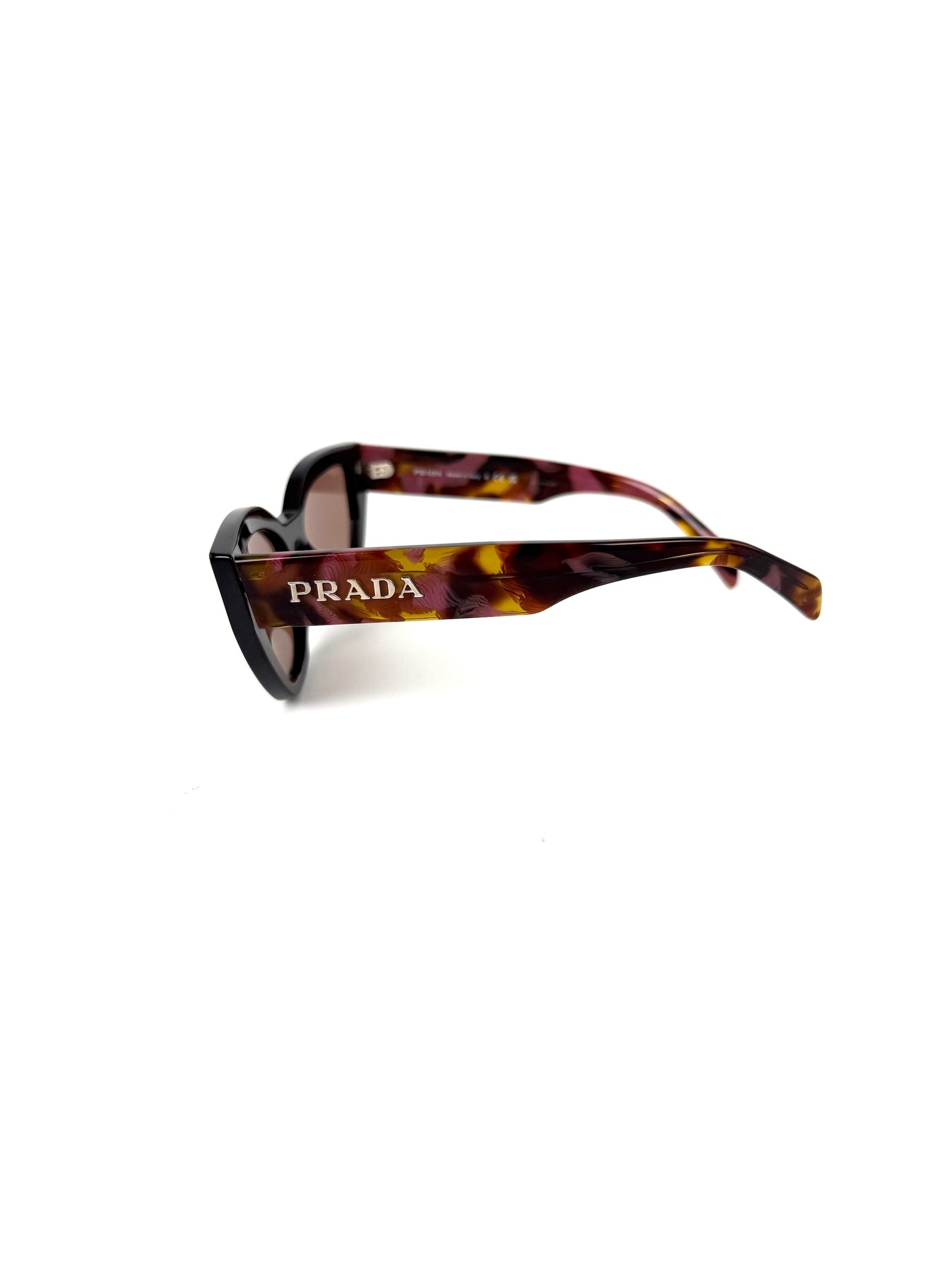 PRADA Logo Brown Tortoise SPR A09 Acetate Sunglasses