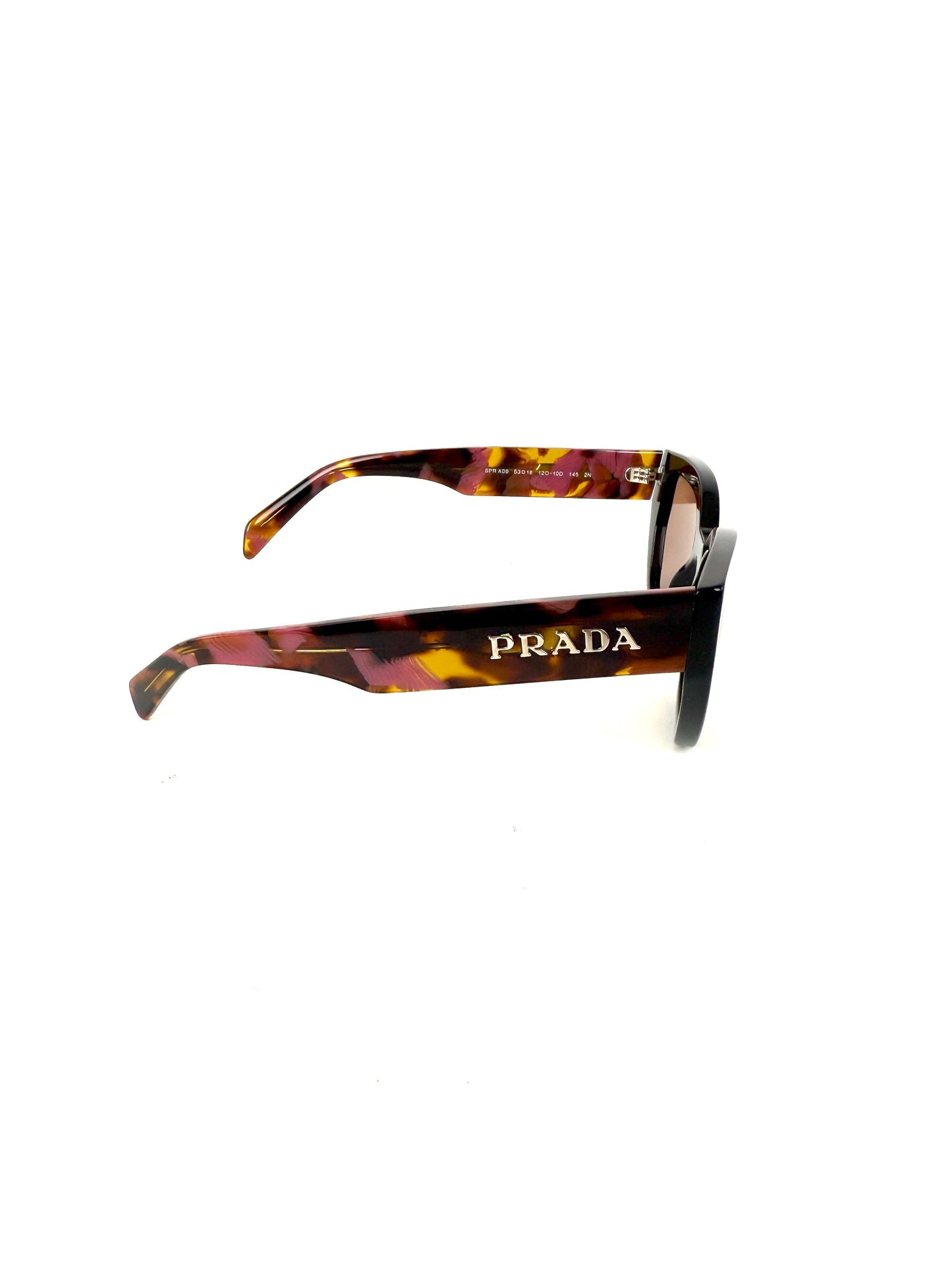 PRADA Logo Brown Tortoise SPR A09 Acetate Sunglasses