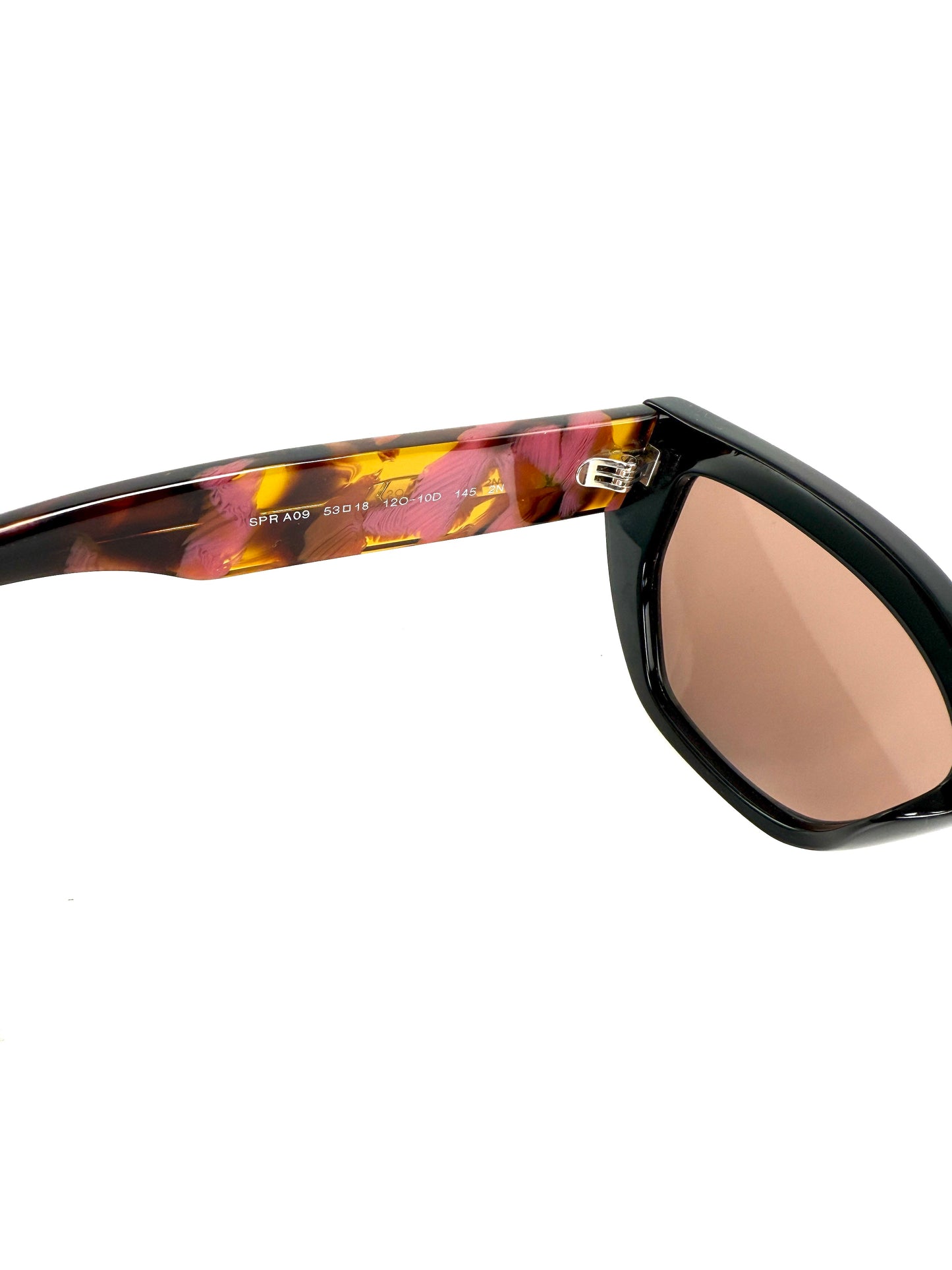 PRADA Logo Brown Tortoise SPR A09 Acetate Sunglasses