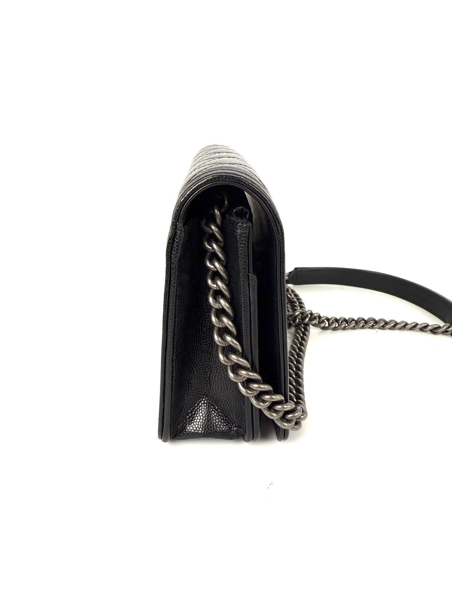 CHANEL Boy Quilted Caviar Leather WOC Wallet on Chain Crossbody Bag