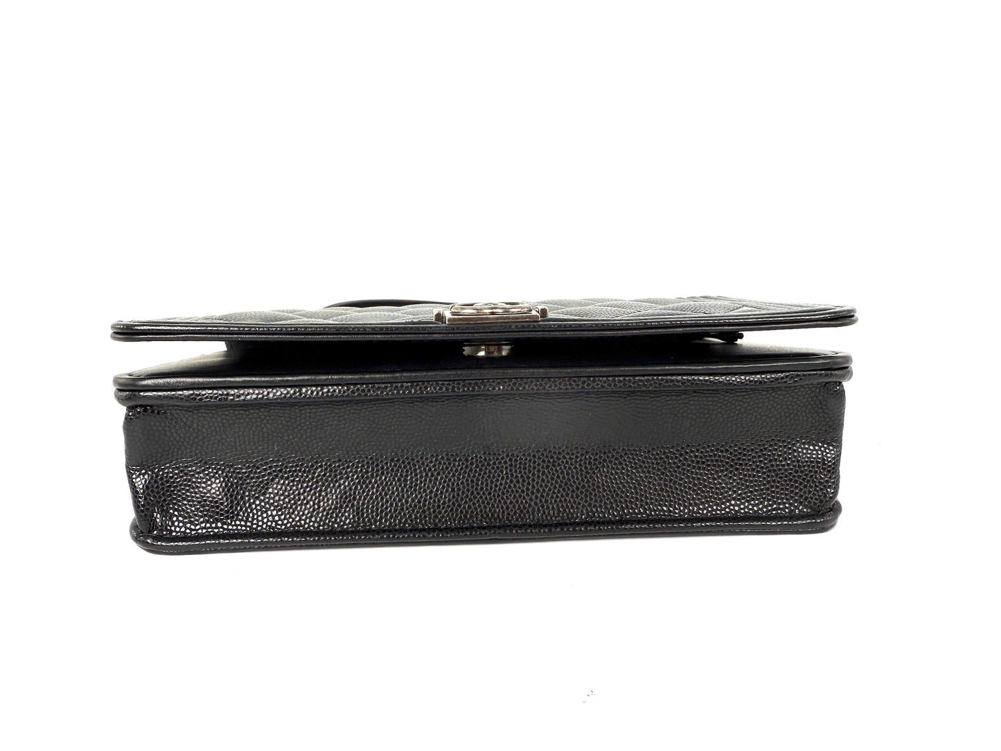 CHANEL Boy Quilted Caviar Leather WOC Wallet on Chain Crossbody Bag
