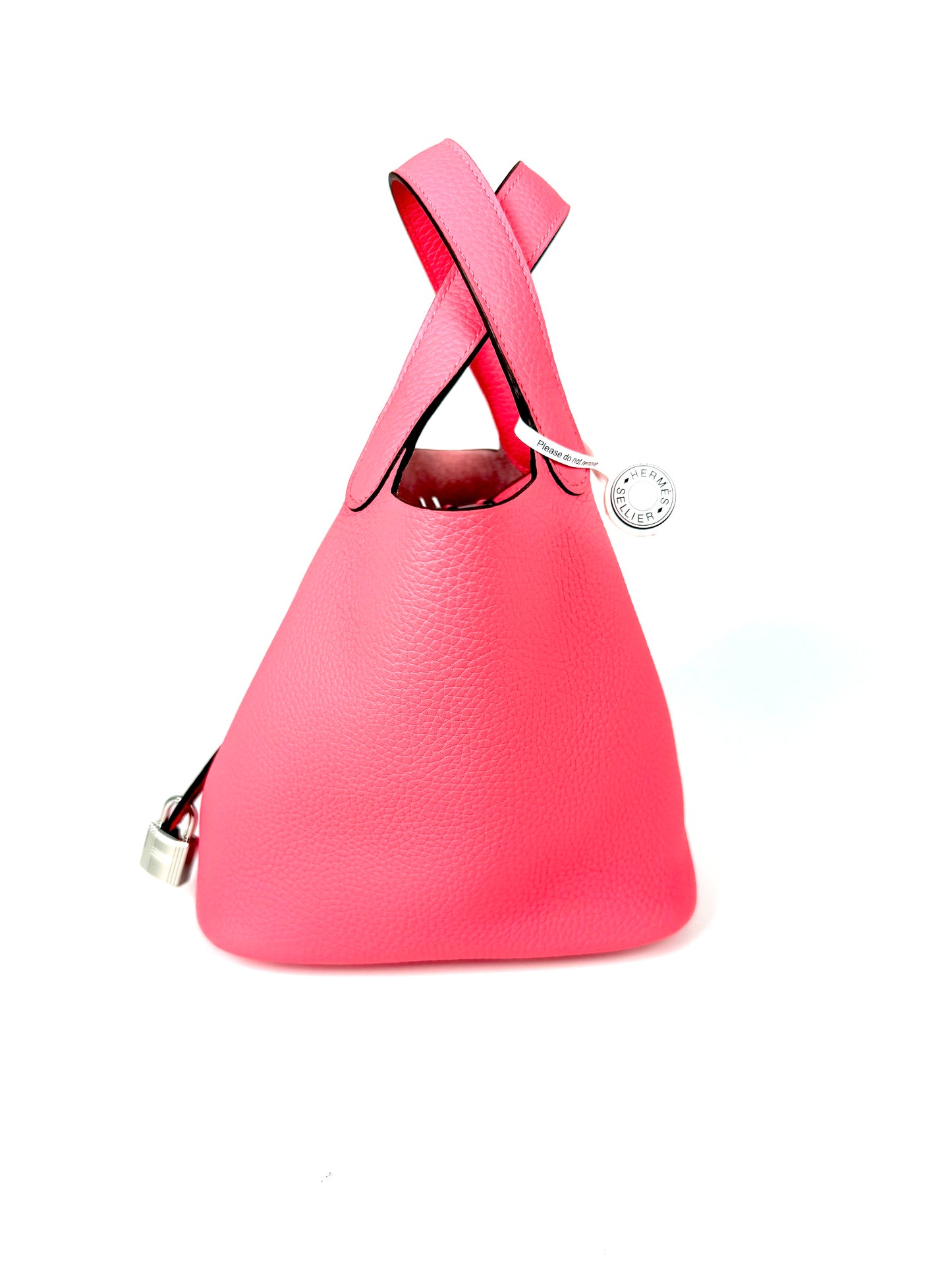 HERMES Picotin Lock 18 PM Pink Rose Azalee Taurillon Clemence Satchel Top Handle Bag