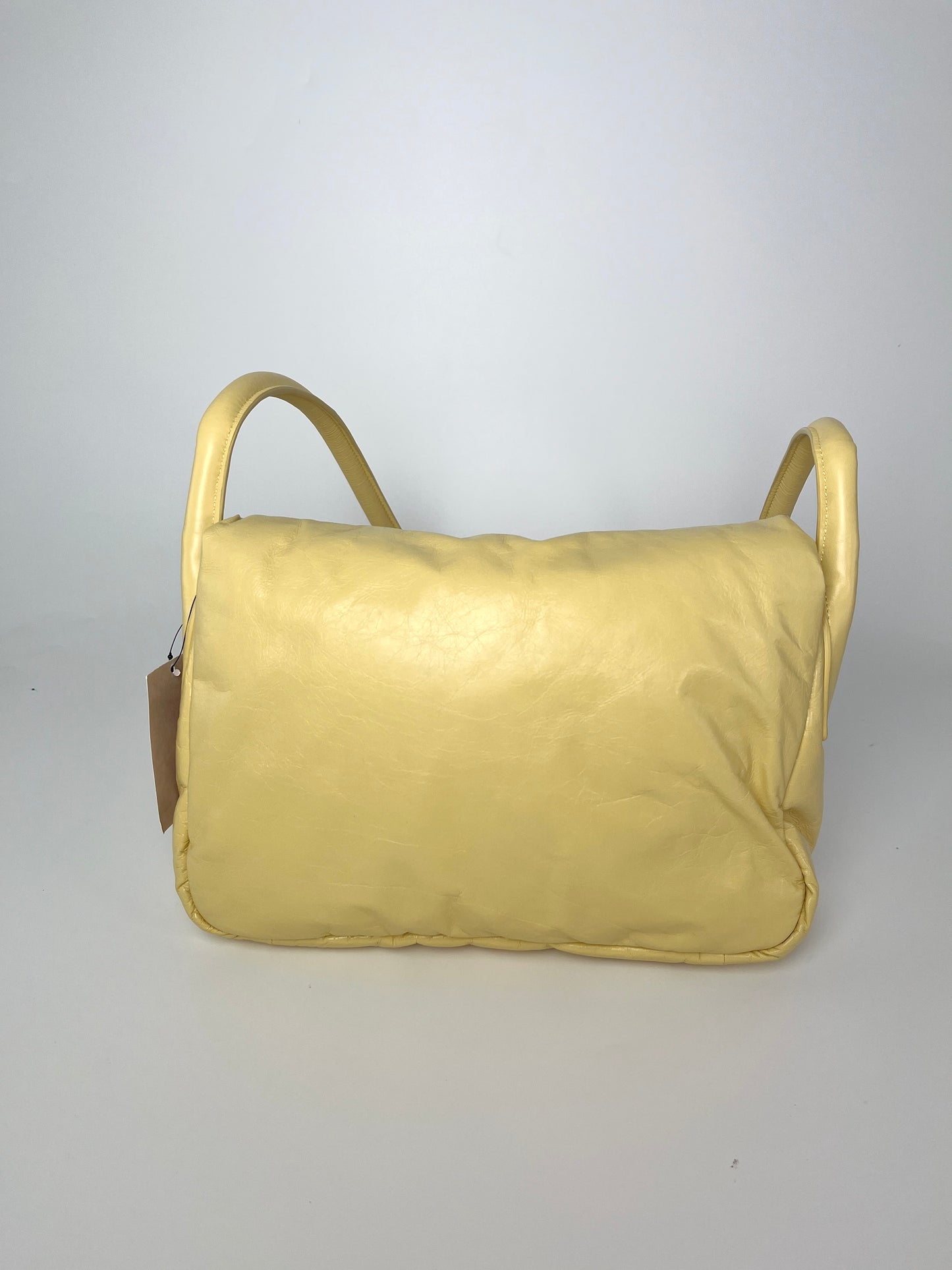 Bottega Veneta Yellow Butter Paper Calfskin 19 Puffy Shoulder Bag