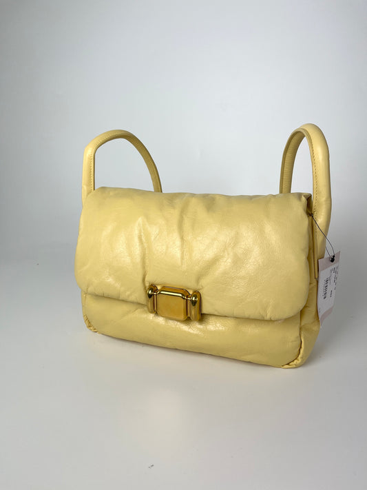 Bottega Veneta Yellow Butter Paper Calfskin 19 Puffy Shoulder Bag