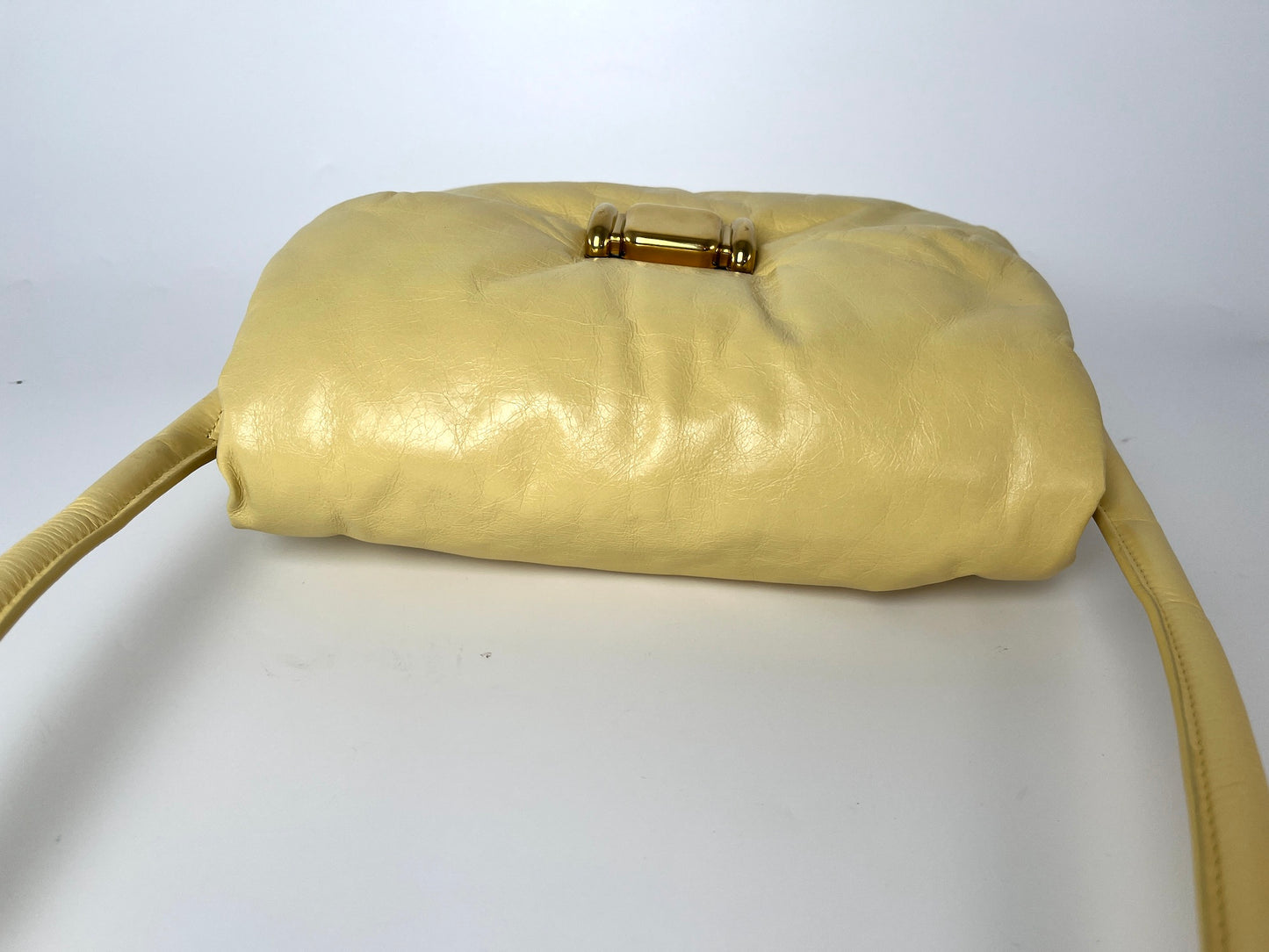 Bottega Veneta Yellow Butter Paper Calfskin 19 Puffy Shoulder Bag