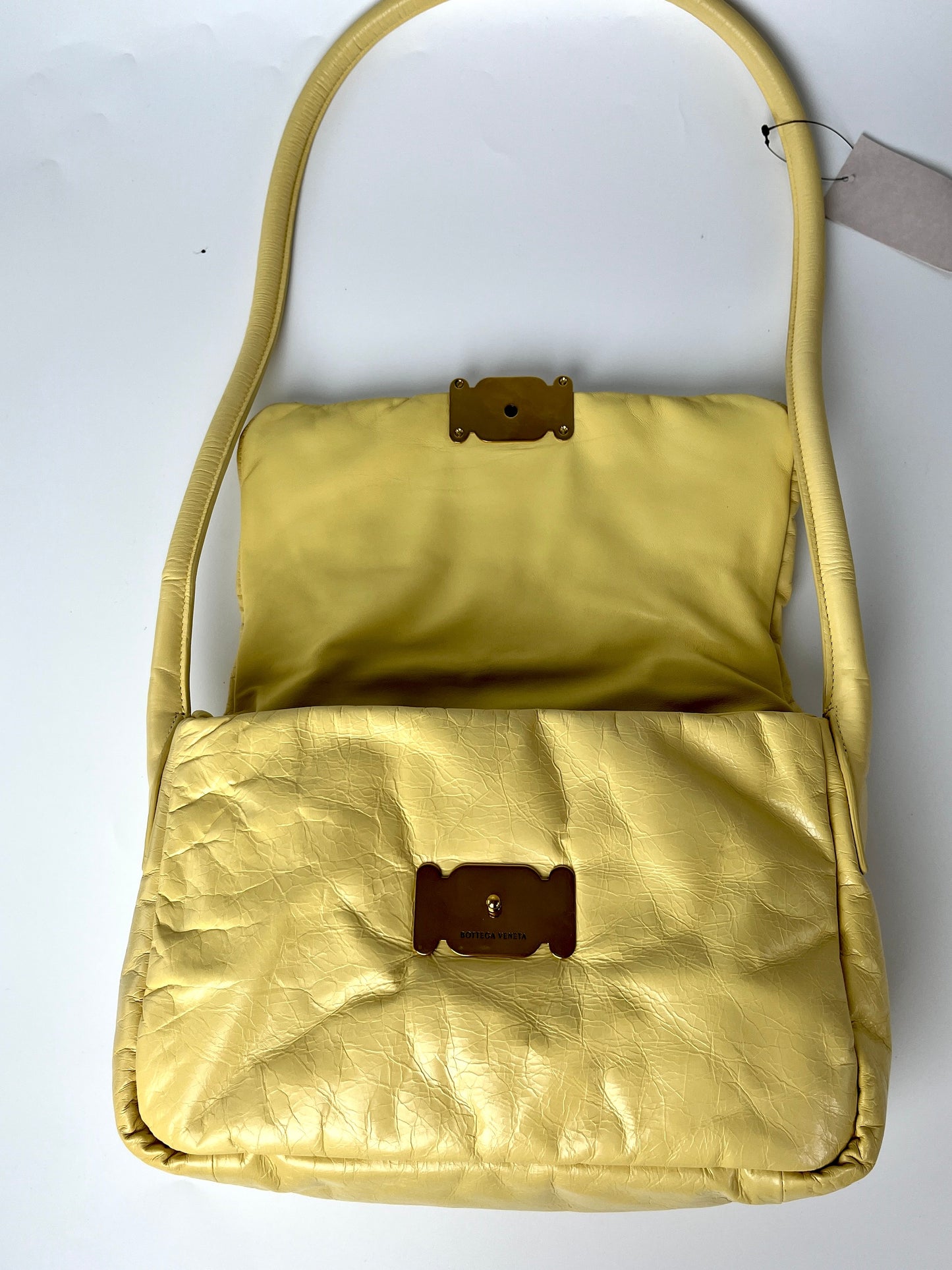 Bottega Veneta Yellow Butter Paper Calfskin 19 Puffy Shoulder Bag