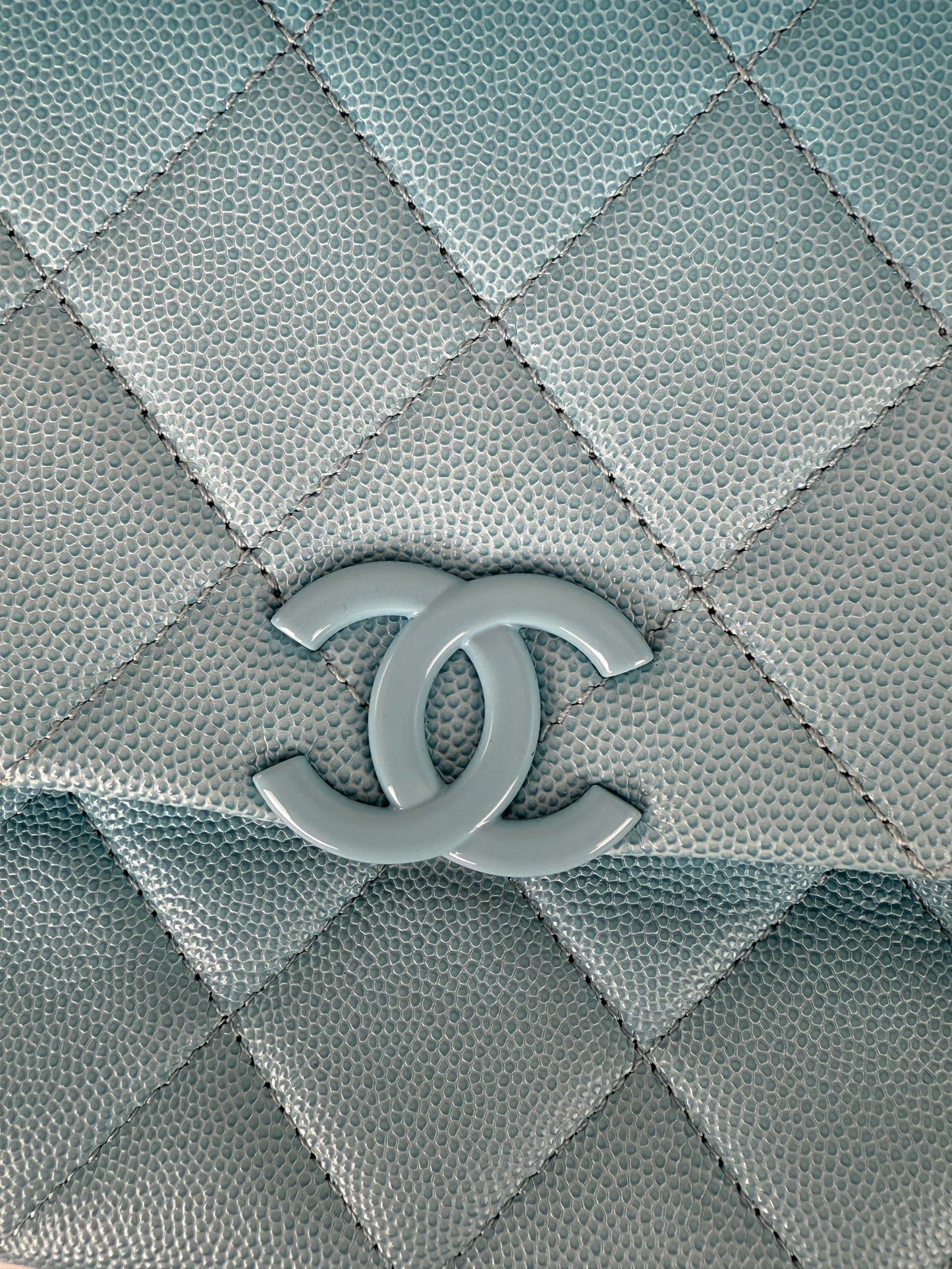 CHANEL My Everything Incognito Medium Blue Ombre Shaded Quilted Shiny Caviar Flap Crossbody Bag