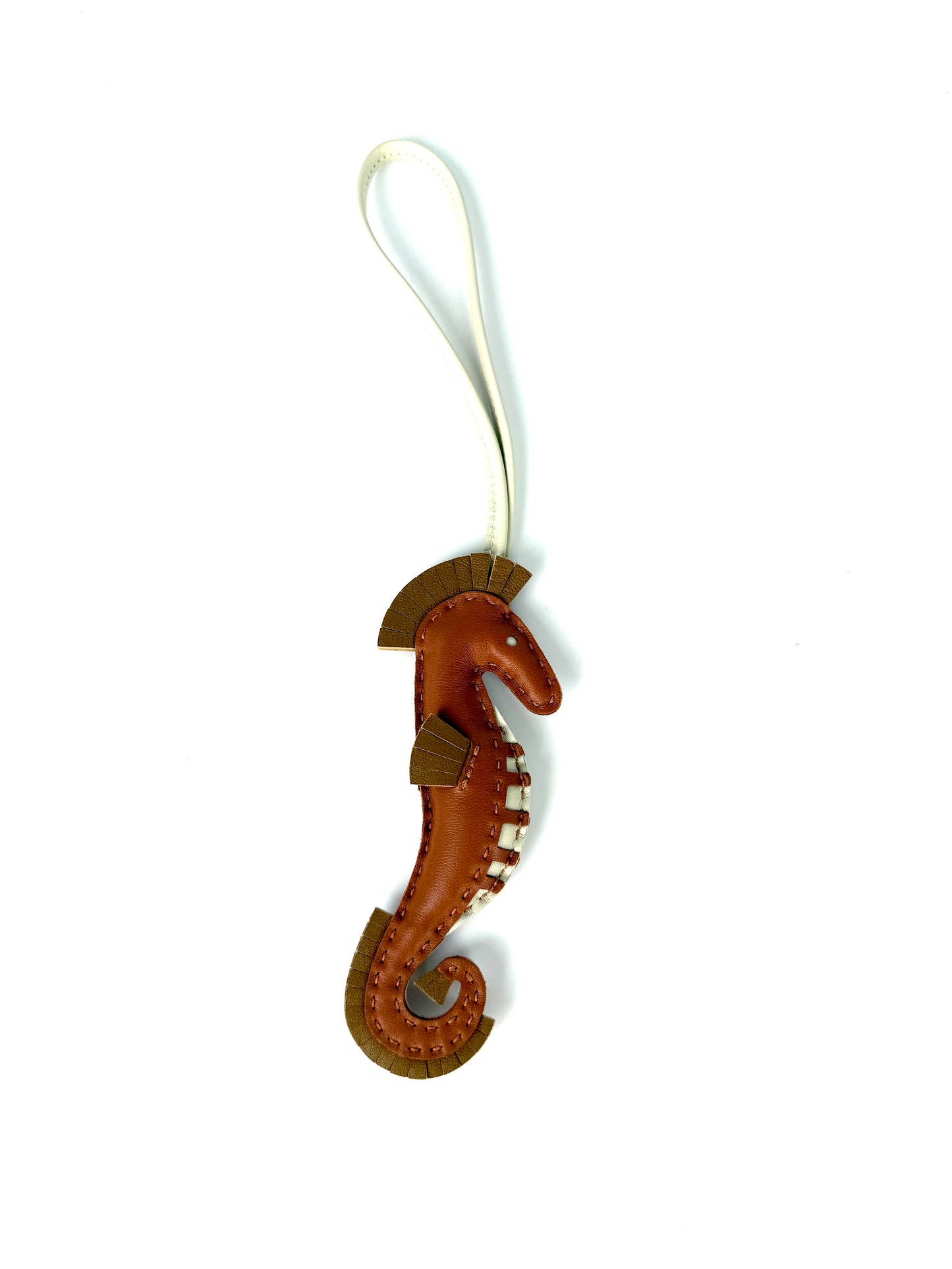 Hermes Seahorse Milo Gold Kraft Craie Lambskin Hippo Leather Bag Charm