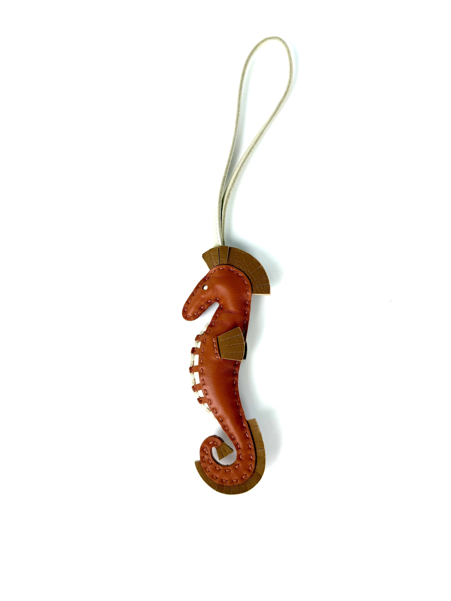 Hermes Seahorse Milo Gold Kraft Craie Lambskin Hippo Leather Bag Charm