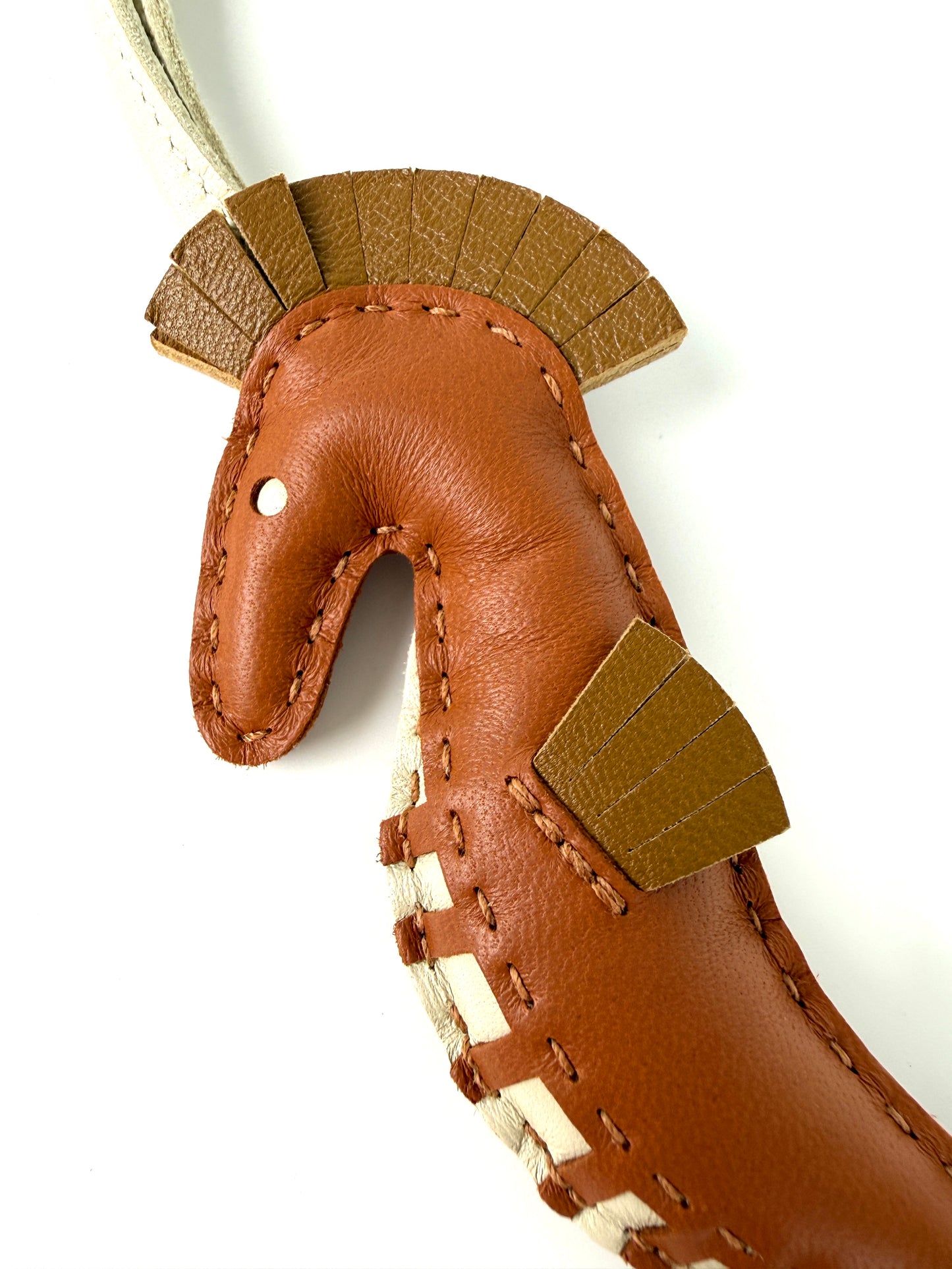 Hermes Seahorse Milo Gold Kraft Craie Lambskin Hippo Leather Bag Charm