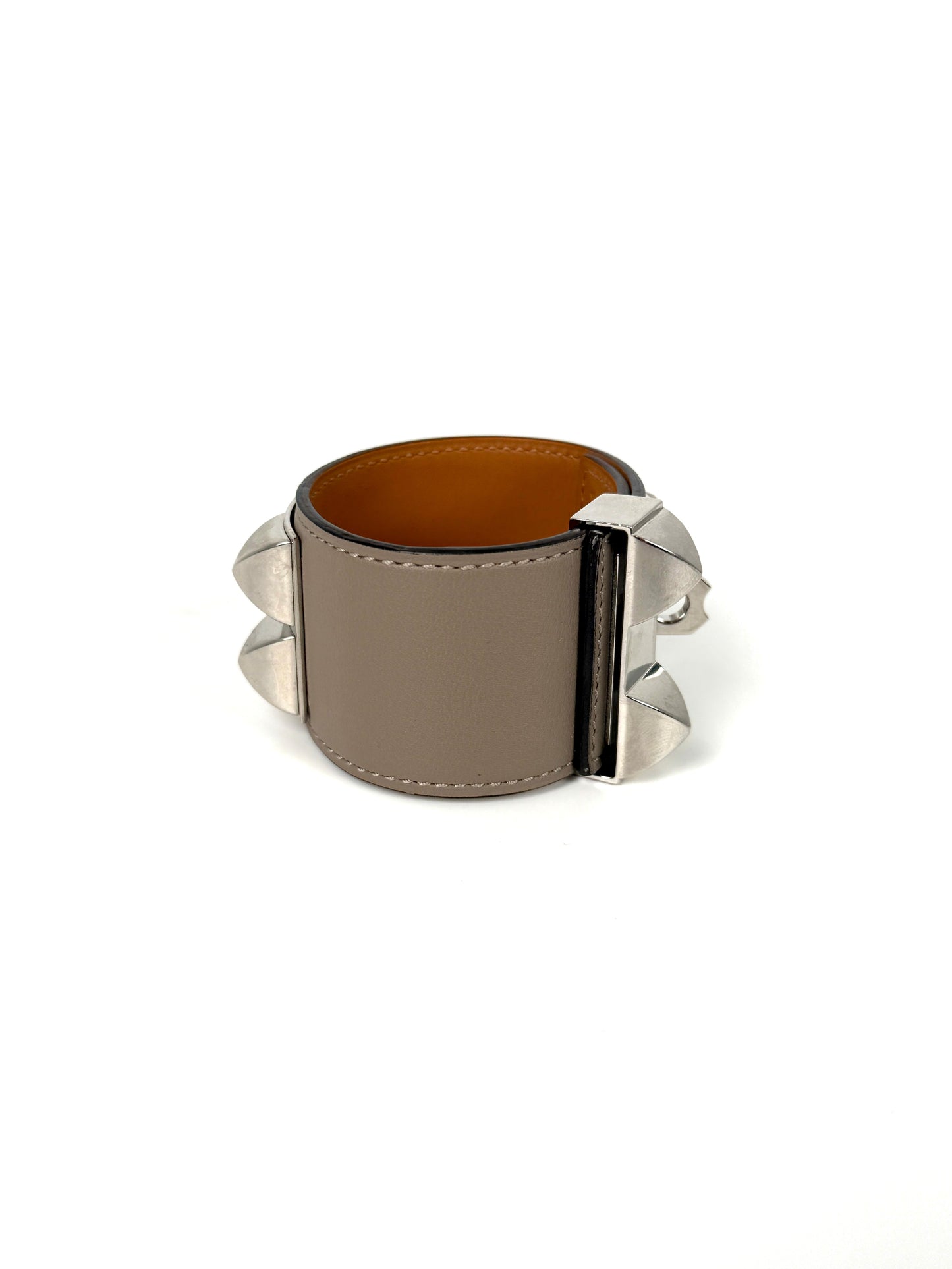 HERMES Collier de Chien Etoupe Leather Bracelet T3