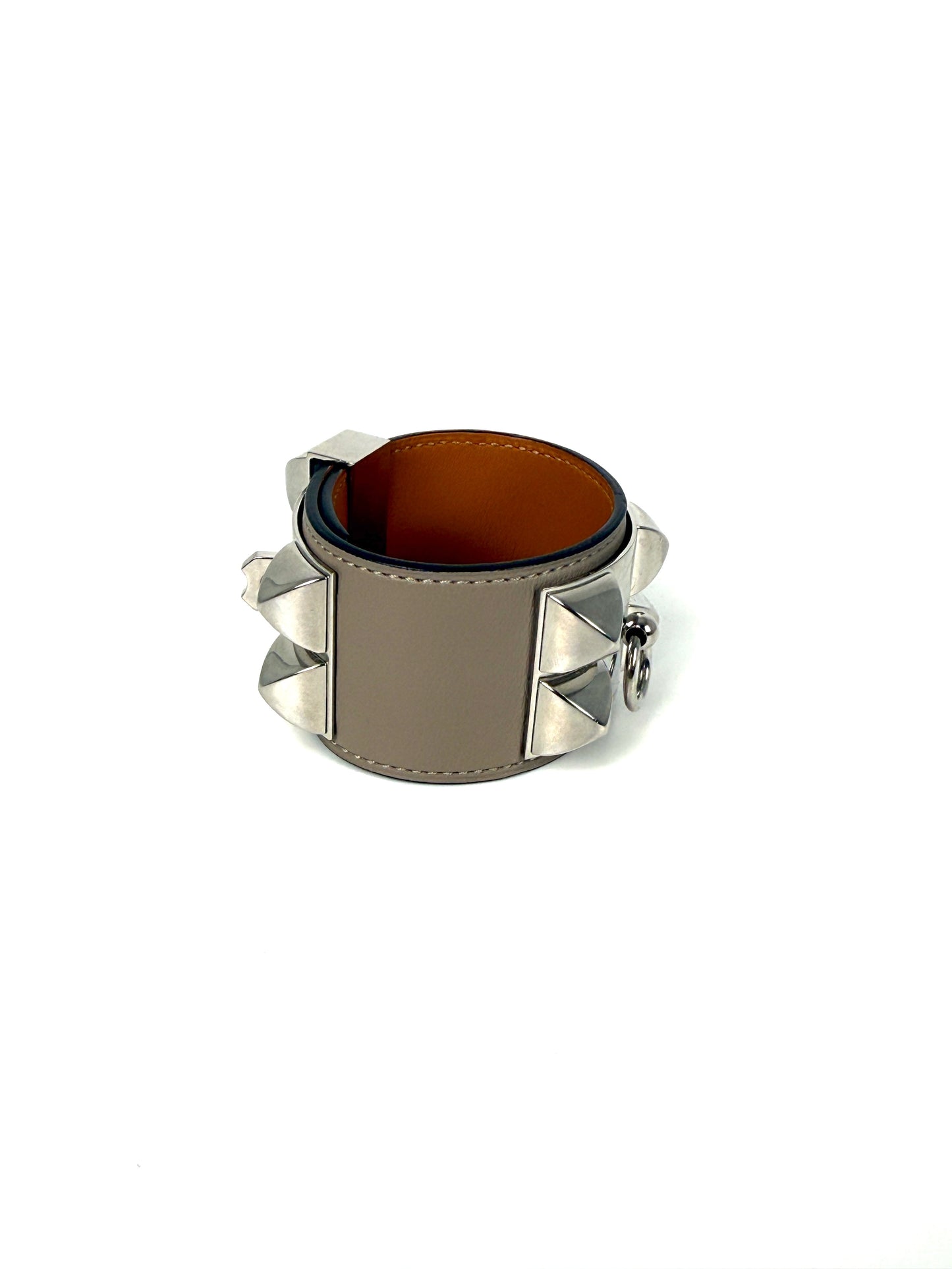 HERMES Collier de Chien Etoupe Leather Bracelet T3