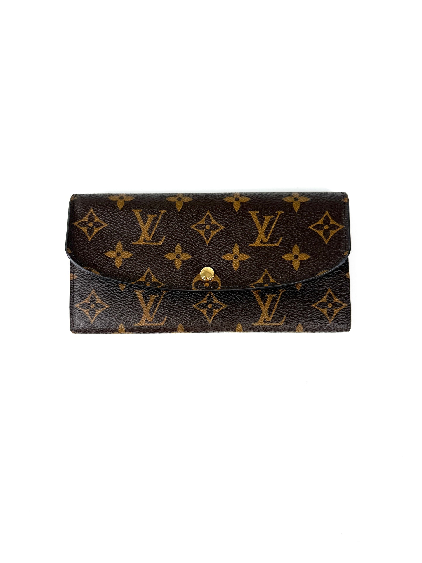 LOUIS VUITTON Emilie Fuchsia Monogram Brown Long Flap Wallet