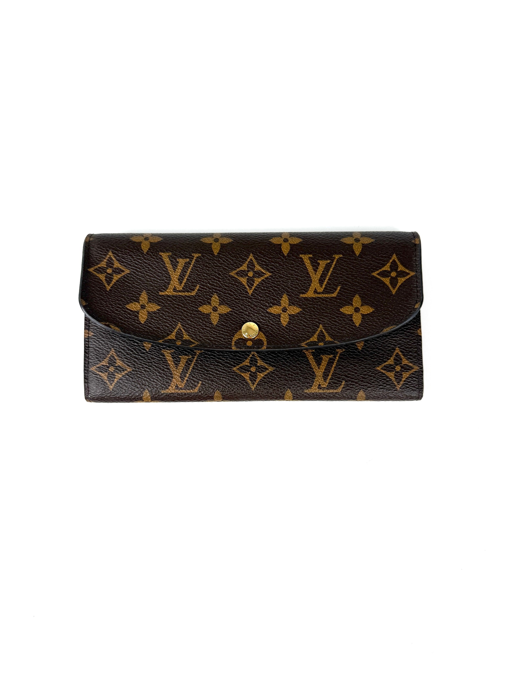 LOUIS VUITTON Emilie Fuchsia Monogram Brown Long Flap Wallet