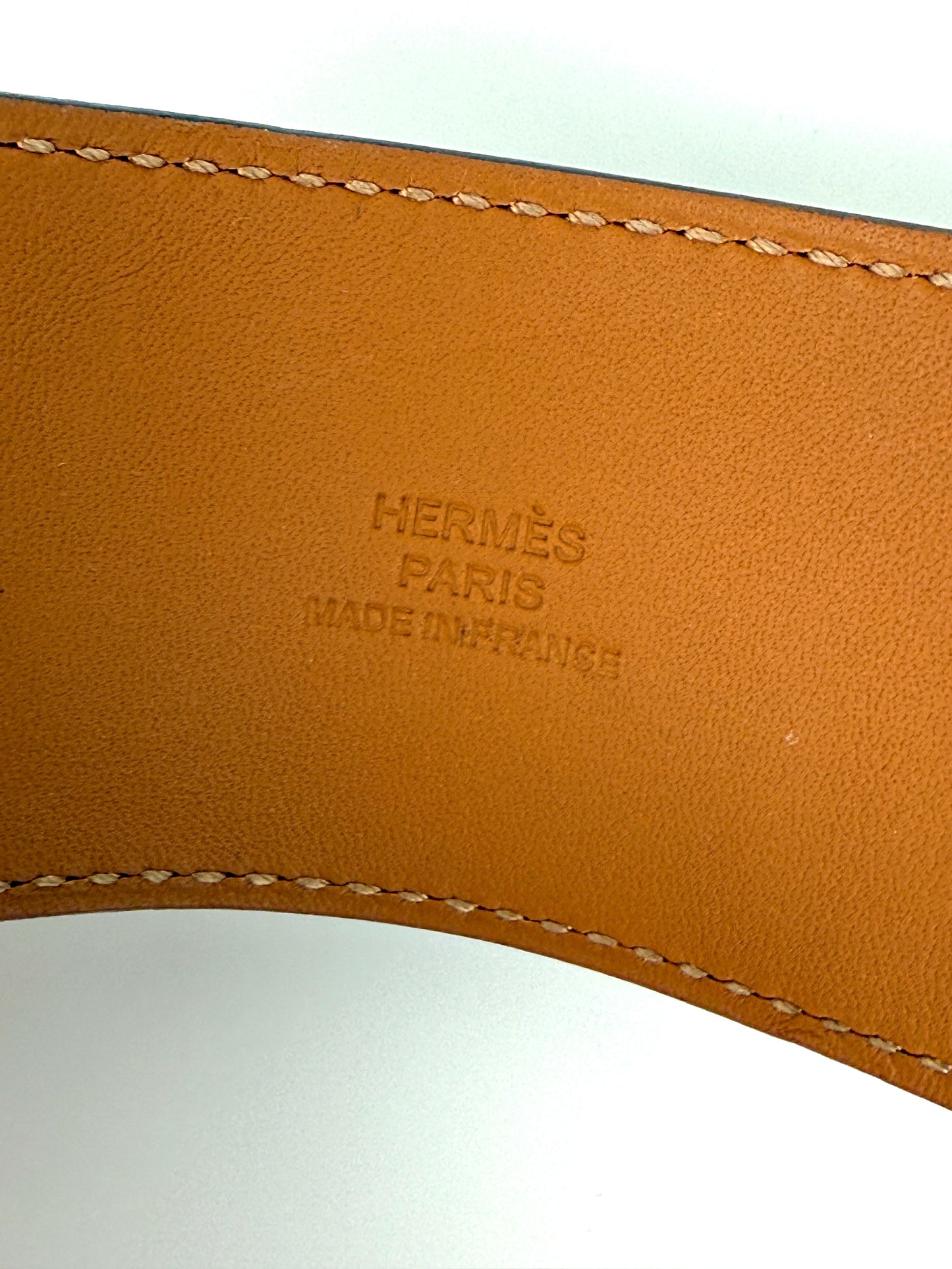 HERMES Collier de Chien Etoupe Leather Bracelet T3