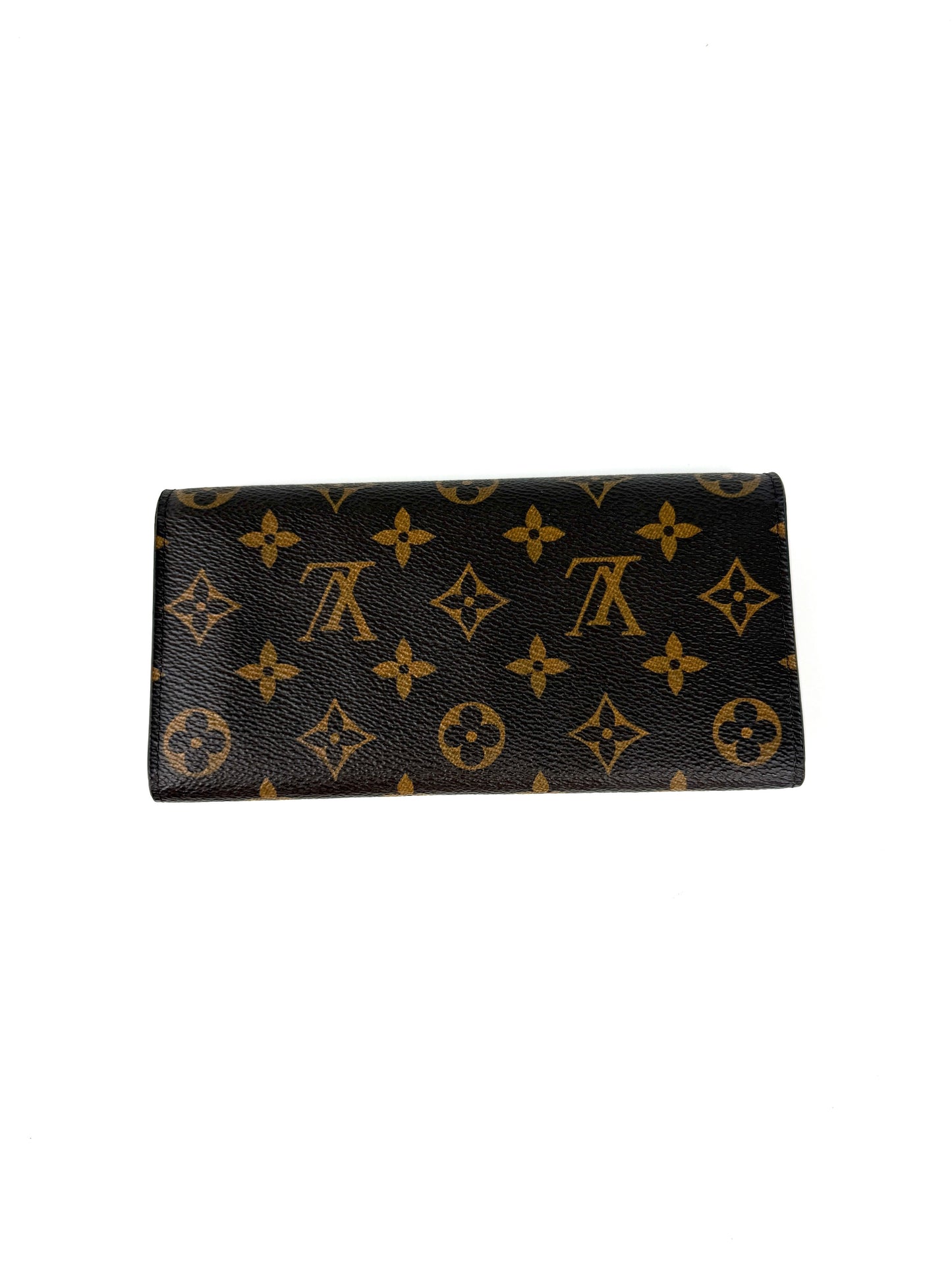 LOUIS VUITTON Emilie Fuchsia Monogram Brown Long Flap Wallet