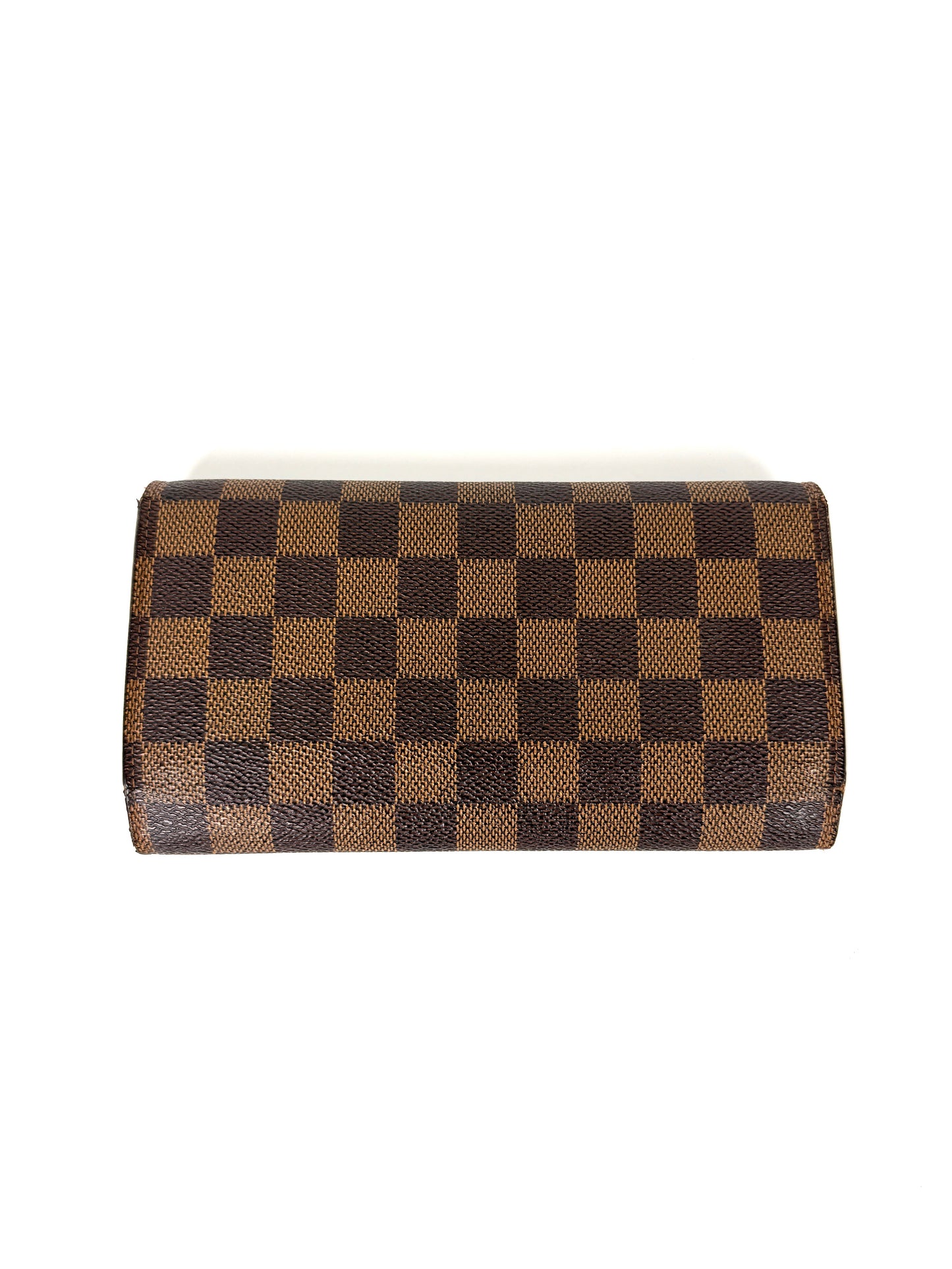 LOUIS VUITTON Damier Ebene Sarah Long Flap Canvas Wallet