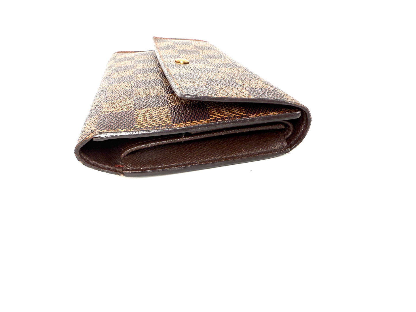 LOUIS VUITTON Damier Ebene Sarah Long Flap Canvas Wallet