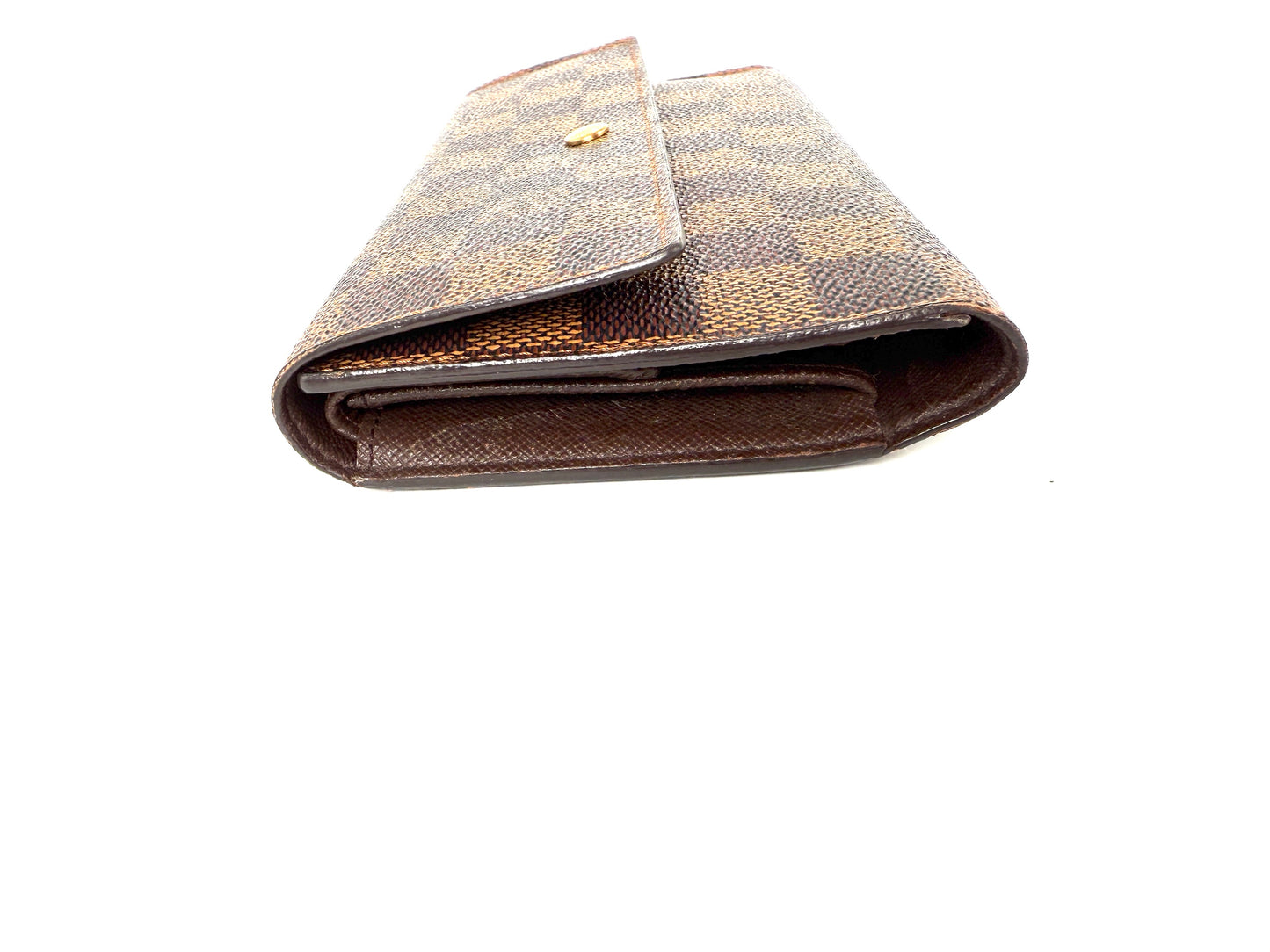 LOUIS VUITTON Damier Ebene Sarah Long Flap Canvas Wallet