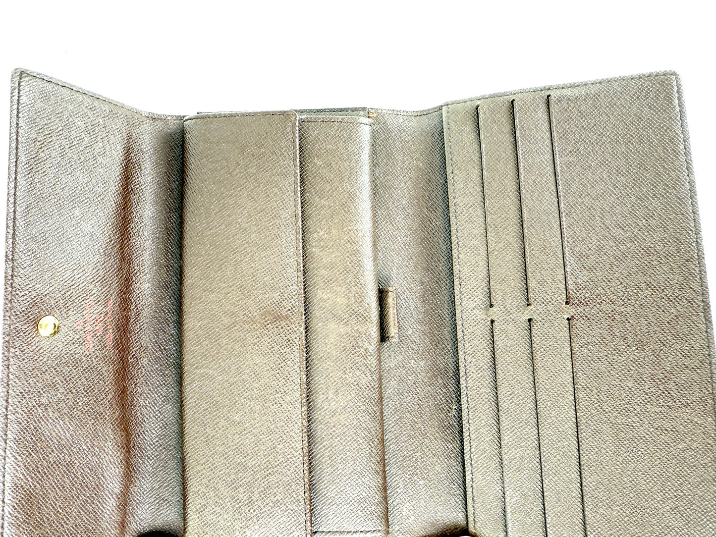 LOUIS VUITTON Damier Ebene Sarah Long Flap Canvas Wallet