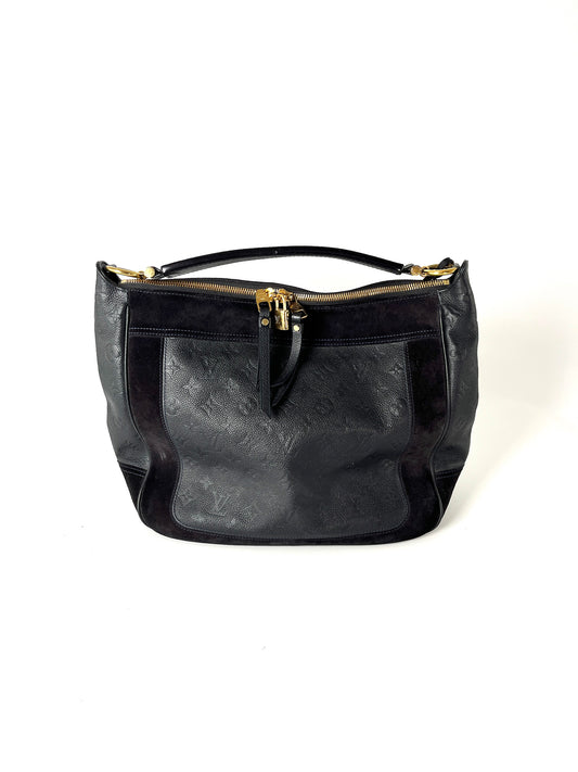 Louis Vuitton Audacieuse Black Empreinte Suede Leather Hobo Bag