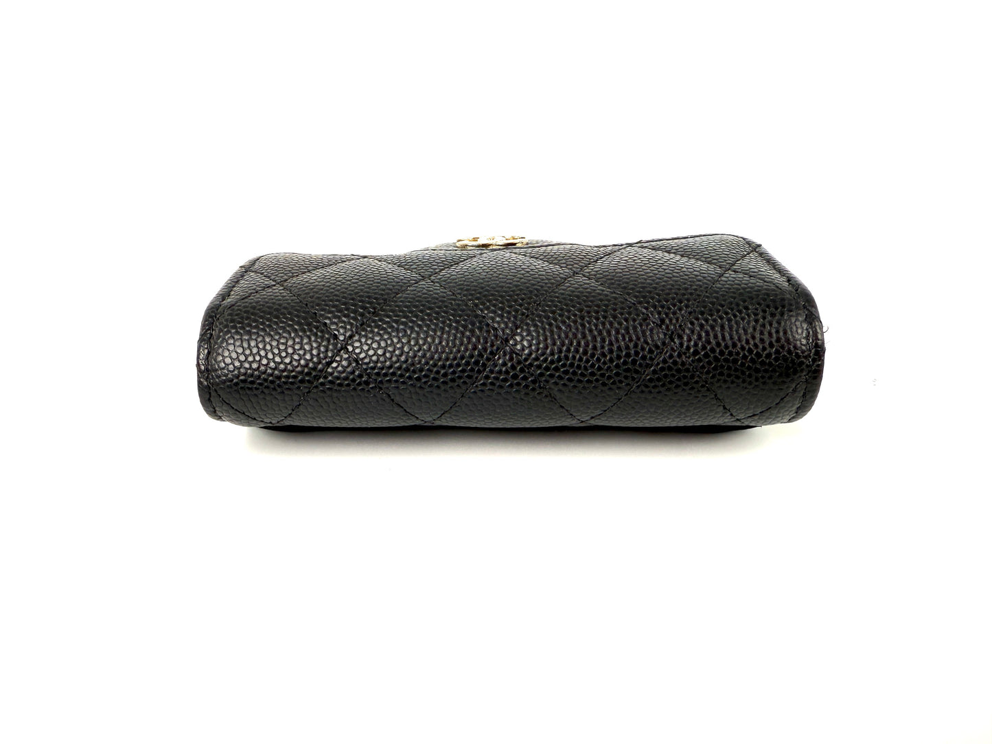 CHANEL Black 4 O-Key CC Quilted Caviar Leather Flap Holder Pouch