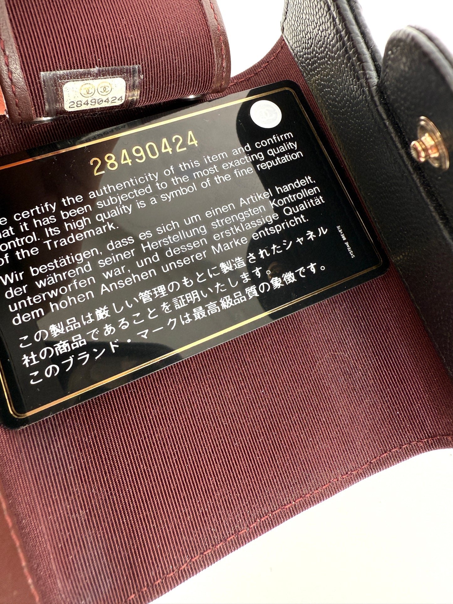 CHANEL Black 4 O-Key CC Quilted Caviar Leather Flap Holder Pouch