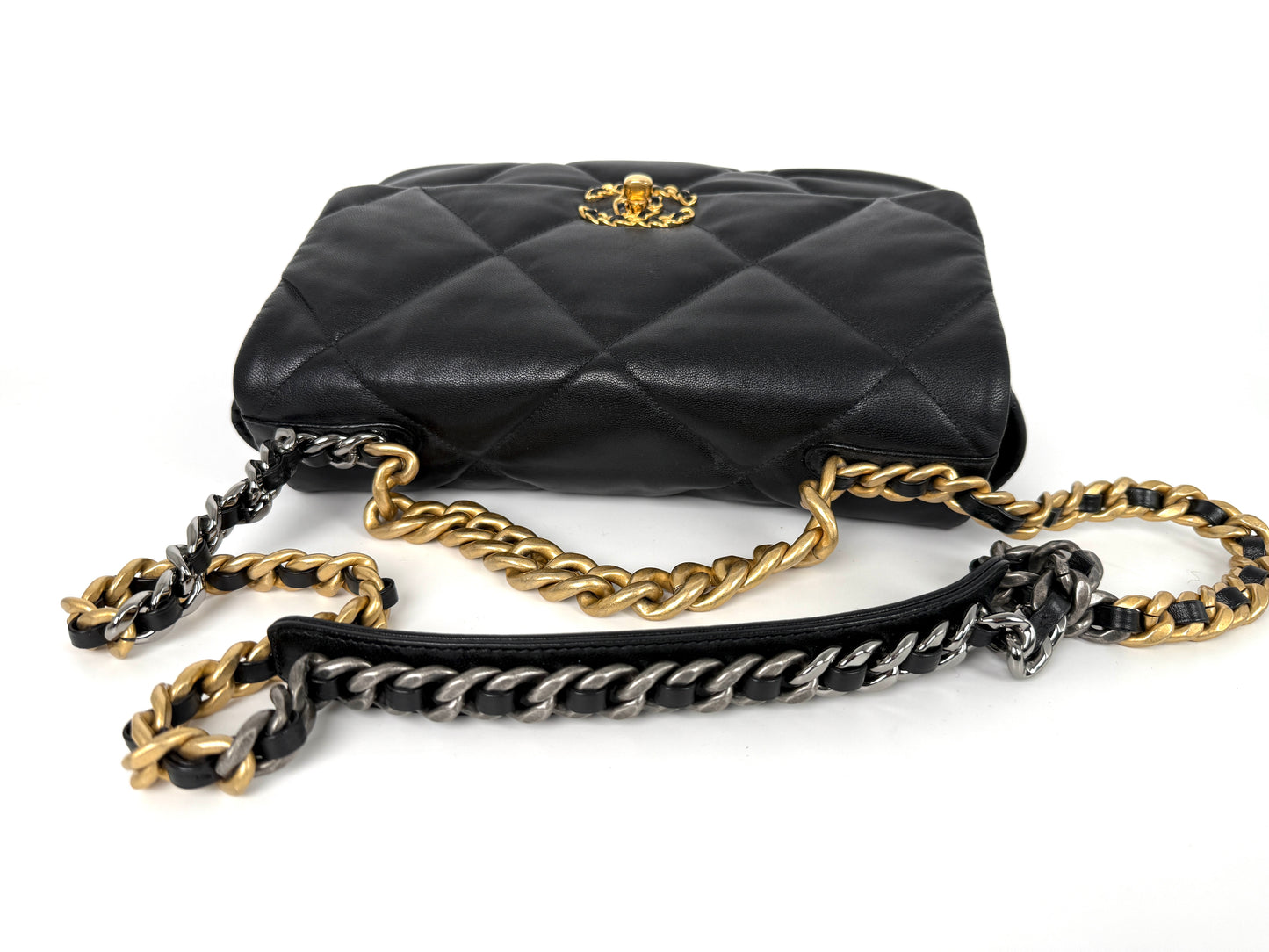 CHANEL 19 2020 Large Black Quilted Gold Hardware Flap Bag