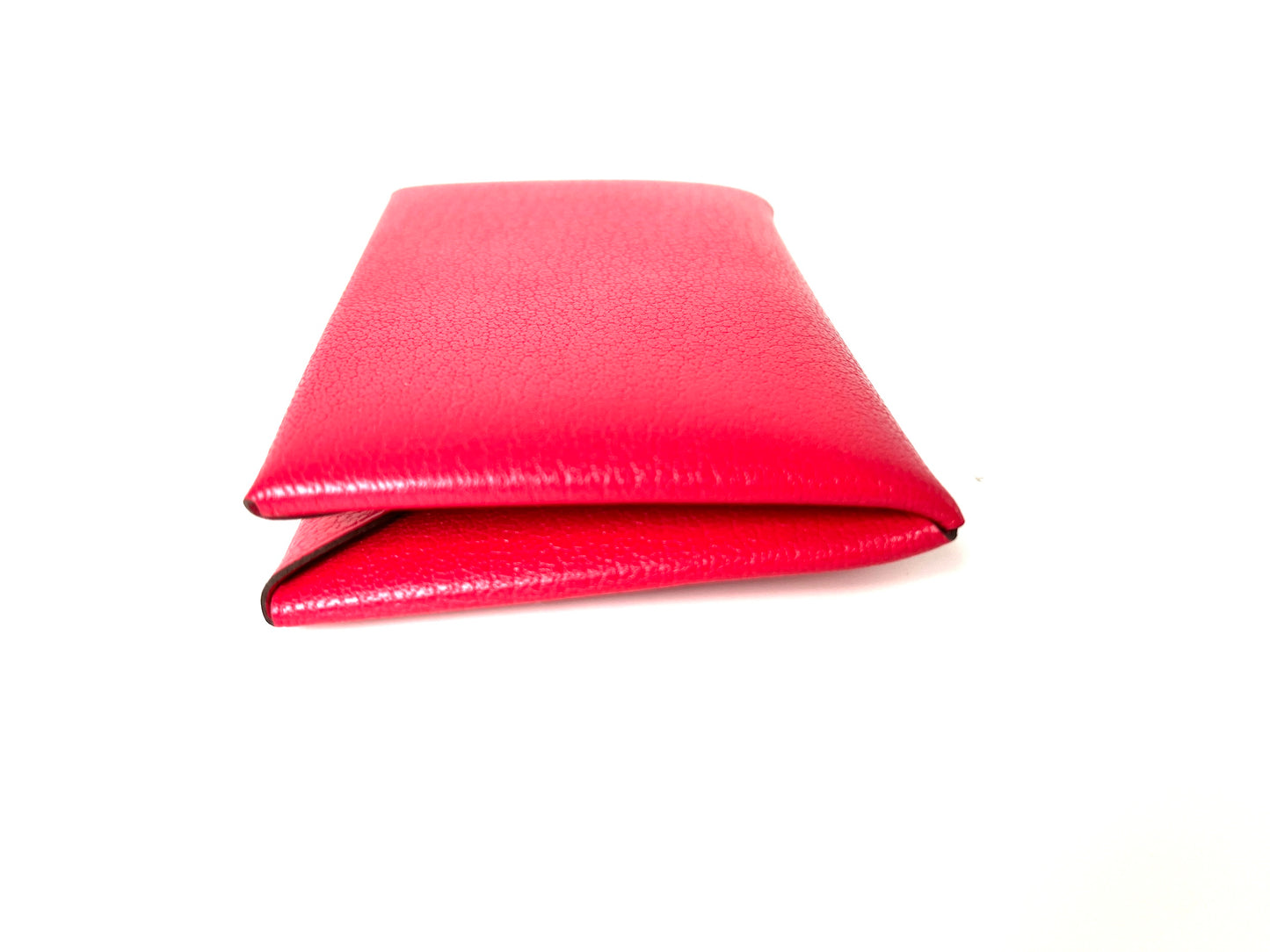 New HERMES Calvi Card Holder Case Rose Extreme Pink Chèvre Chamkila