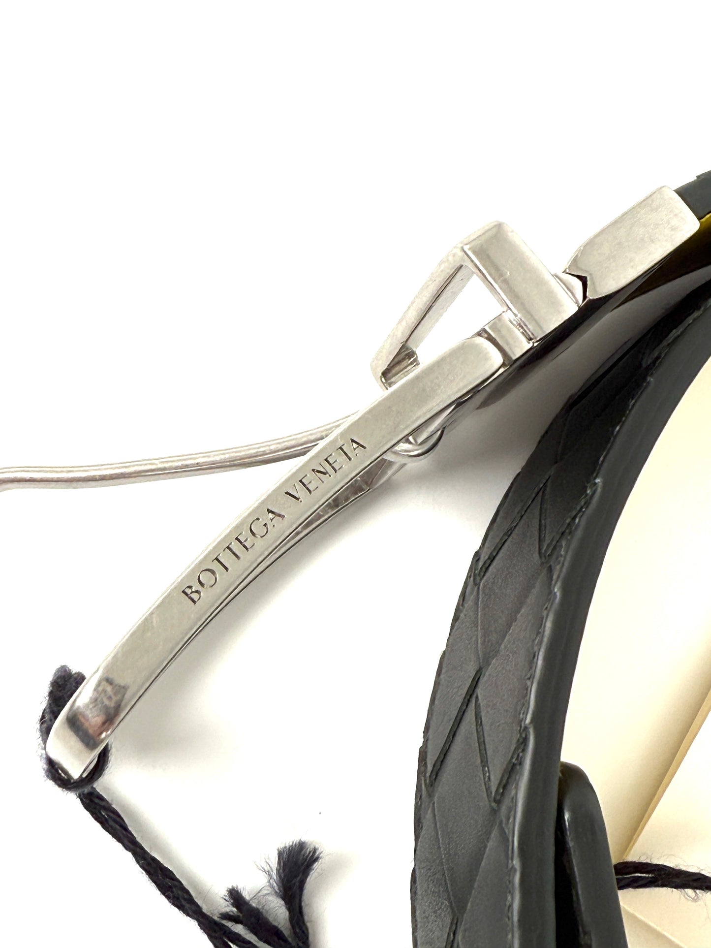 Bottega Veneta Instrecciato Dark Green Reversible Woven Leather 90 36 New with tags