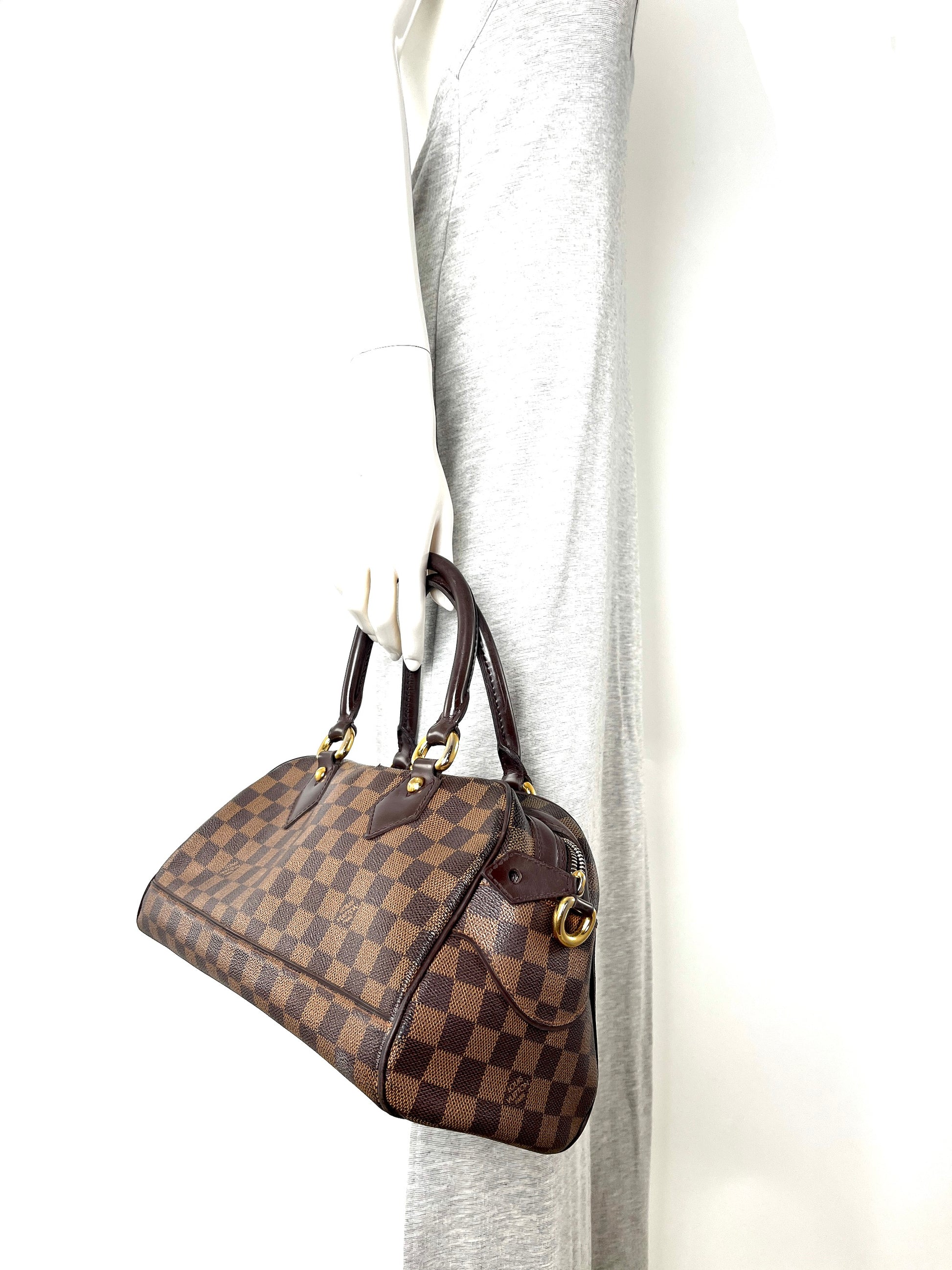 Louis Vuitton Duomo Boston Damier Ebene Bowler Satchel Bag