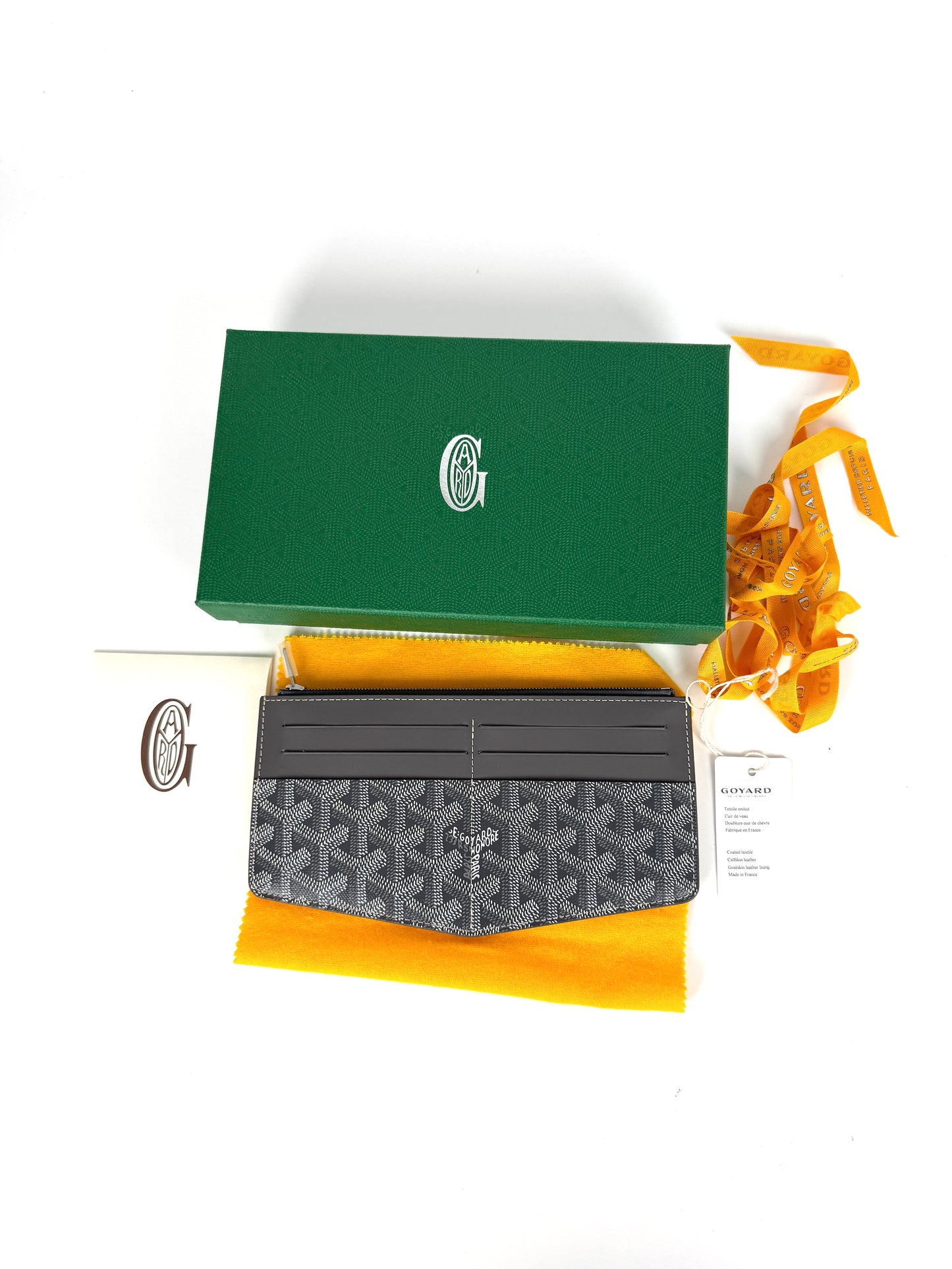 New GOYARD Goyardine Insert Louise Grey 2023 Card Case Wallet Designer consignment