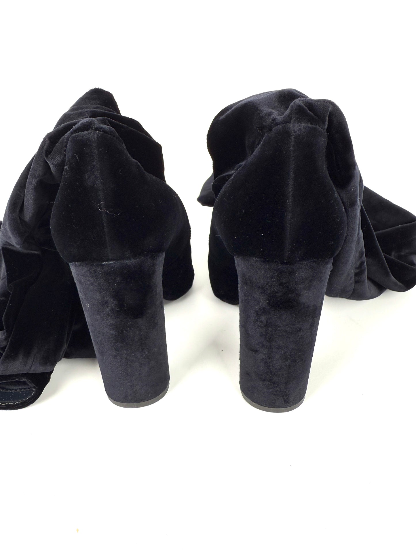 Saint Laurent Auteuil Black Stretch Velvet Sock Thigh High Heel Boots 40, 9.5 New