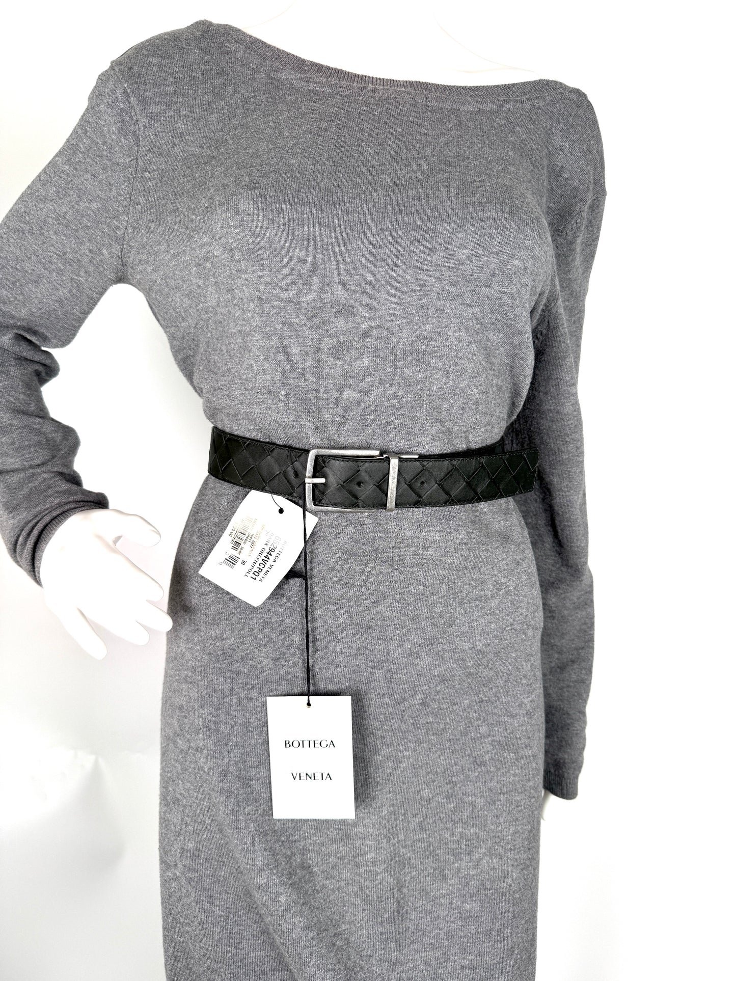 Bottega Veneta Instrecciato Dark Green Reversible Woven Leather Leather 90 36 New with tags