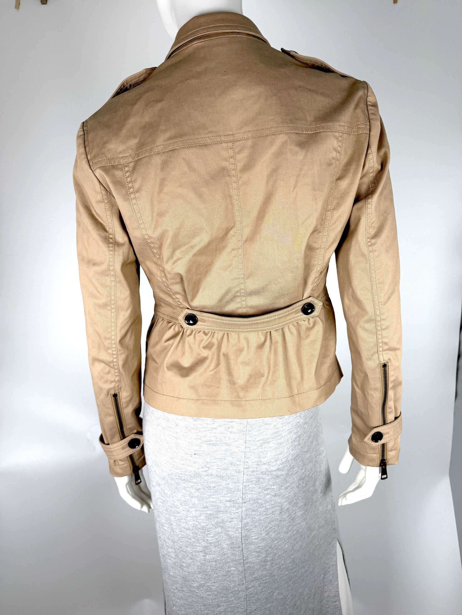 BURBERRY Brit Beige Cotton Short Blazer Jacket 10 44 