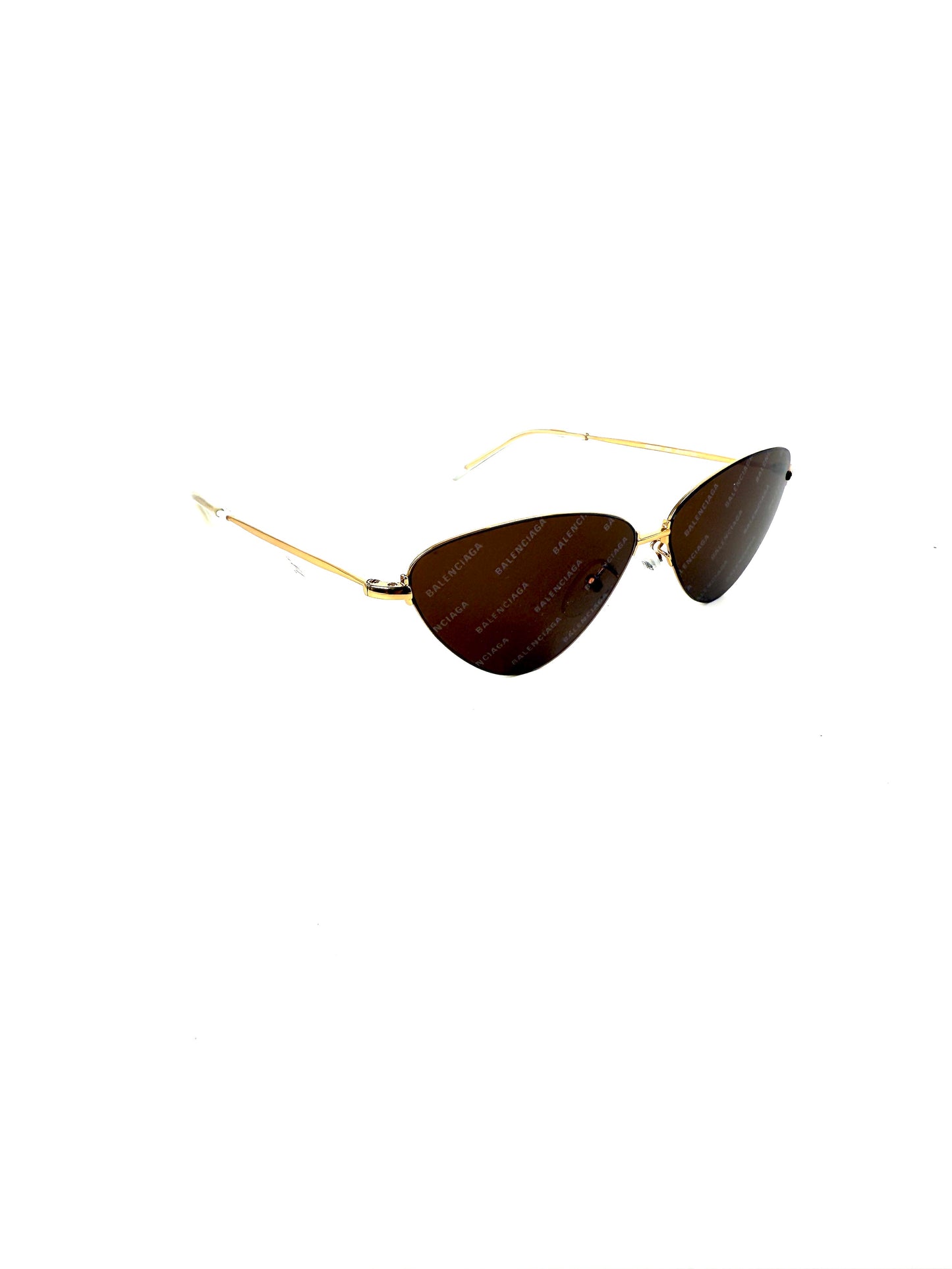 BALMAIN BB0015S Metal Cat Eye Gold Tone Sunglasses New