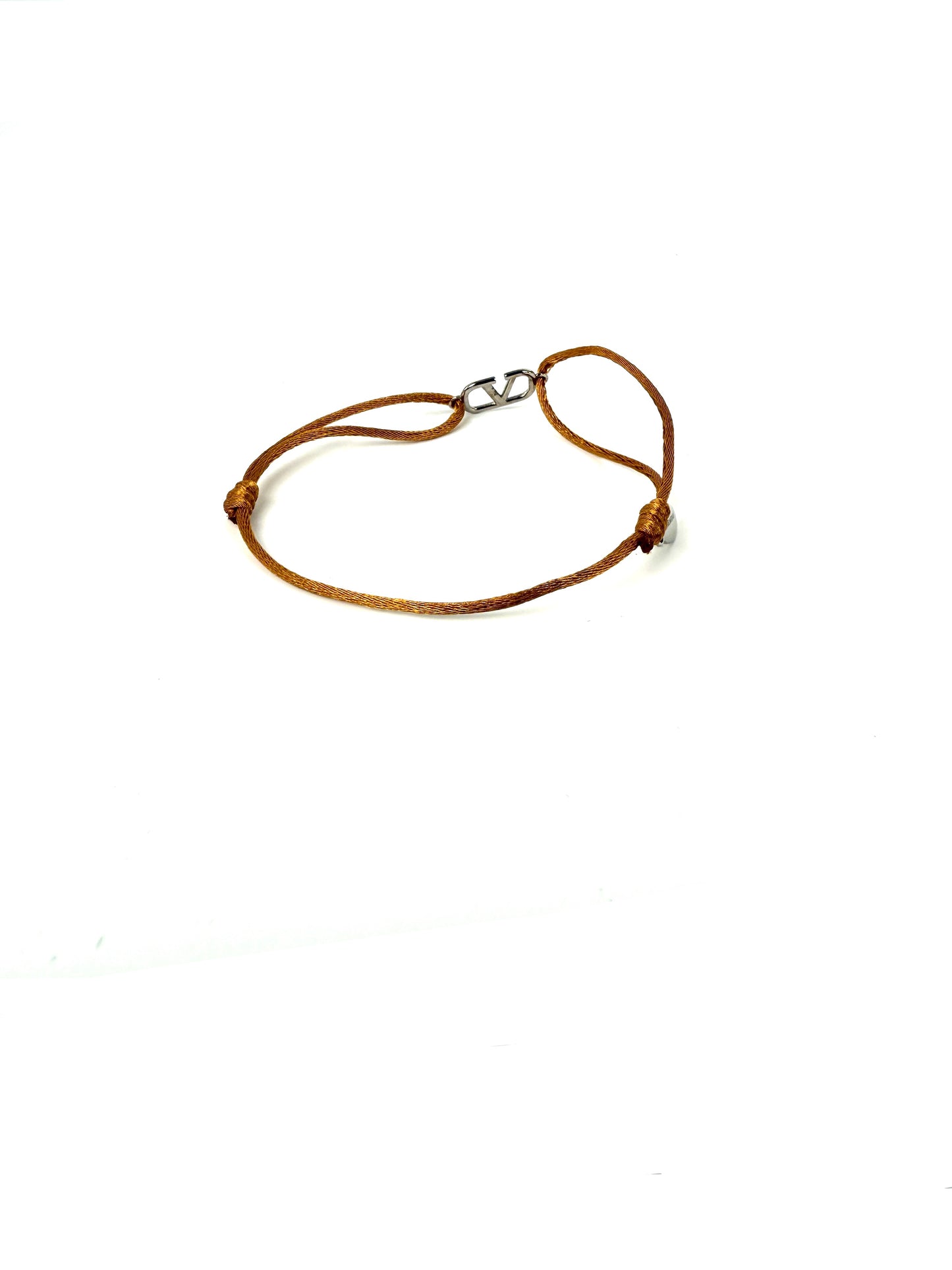 VALENTINO VLogo Signature Cotton Cord Golden Yellow Bracelet