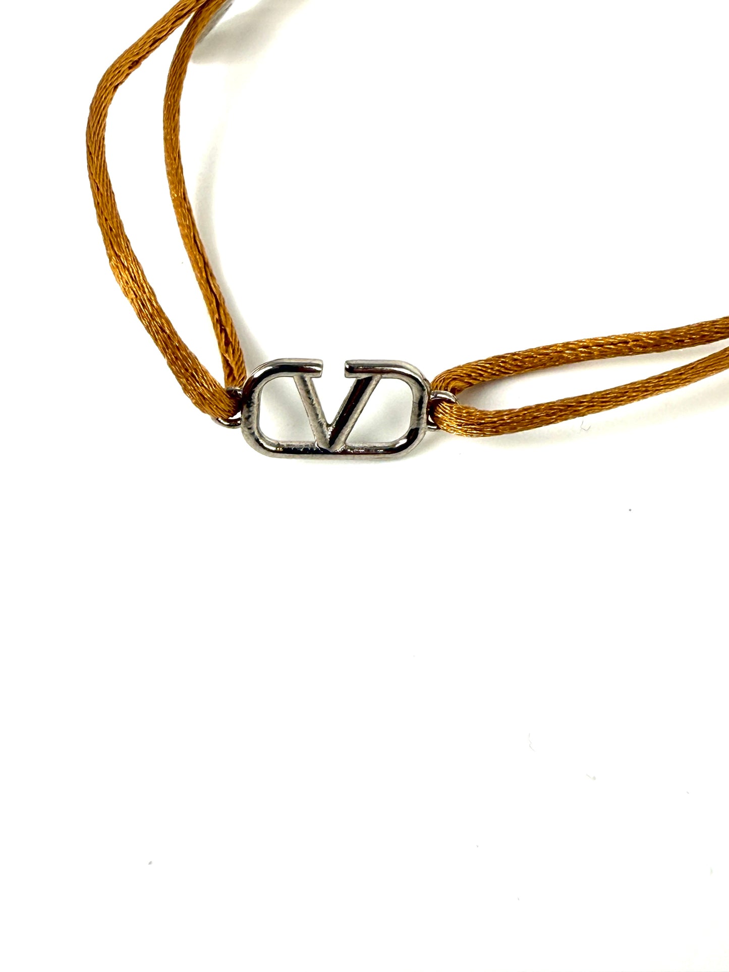 VALENTINO VLogo Signature Cotton Cord Golden Yellow Bracelet