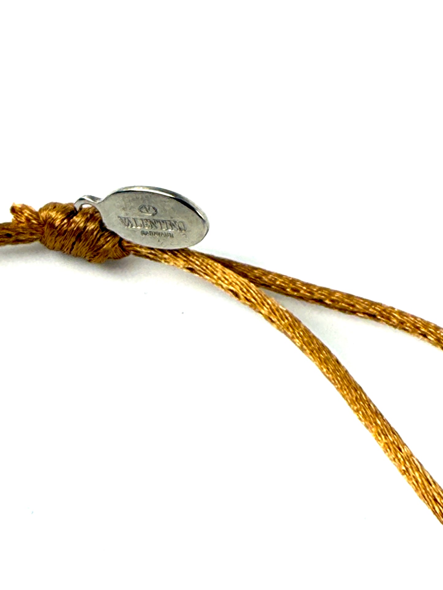 VALENTINO VLogo Signature Cotton Cord Golden Yellow Bracelet